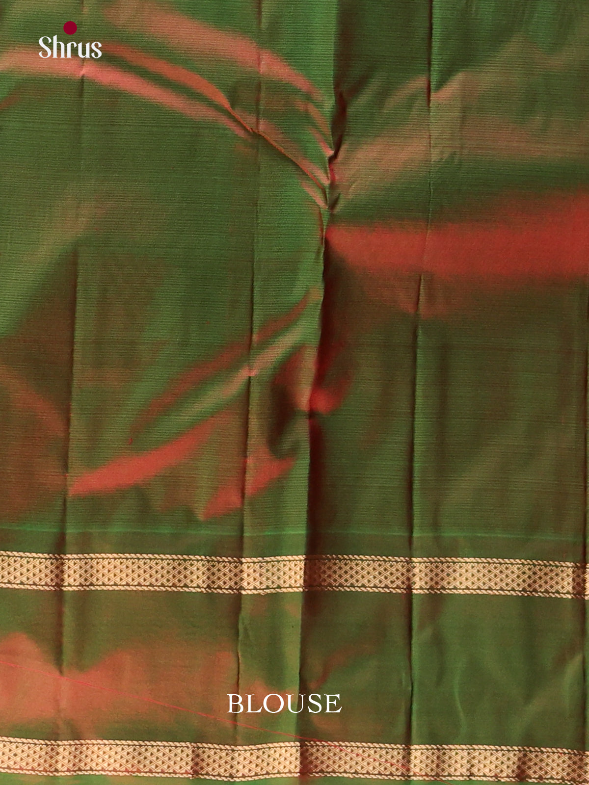Red and green Kanchipuram Butta design Saree -2