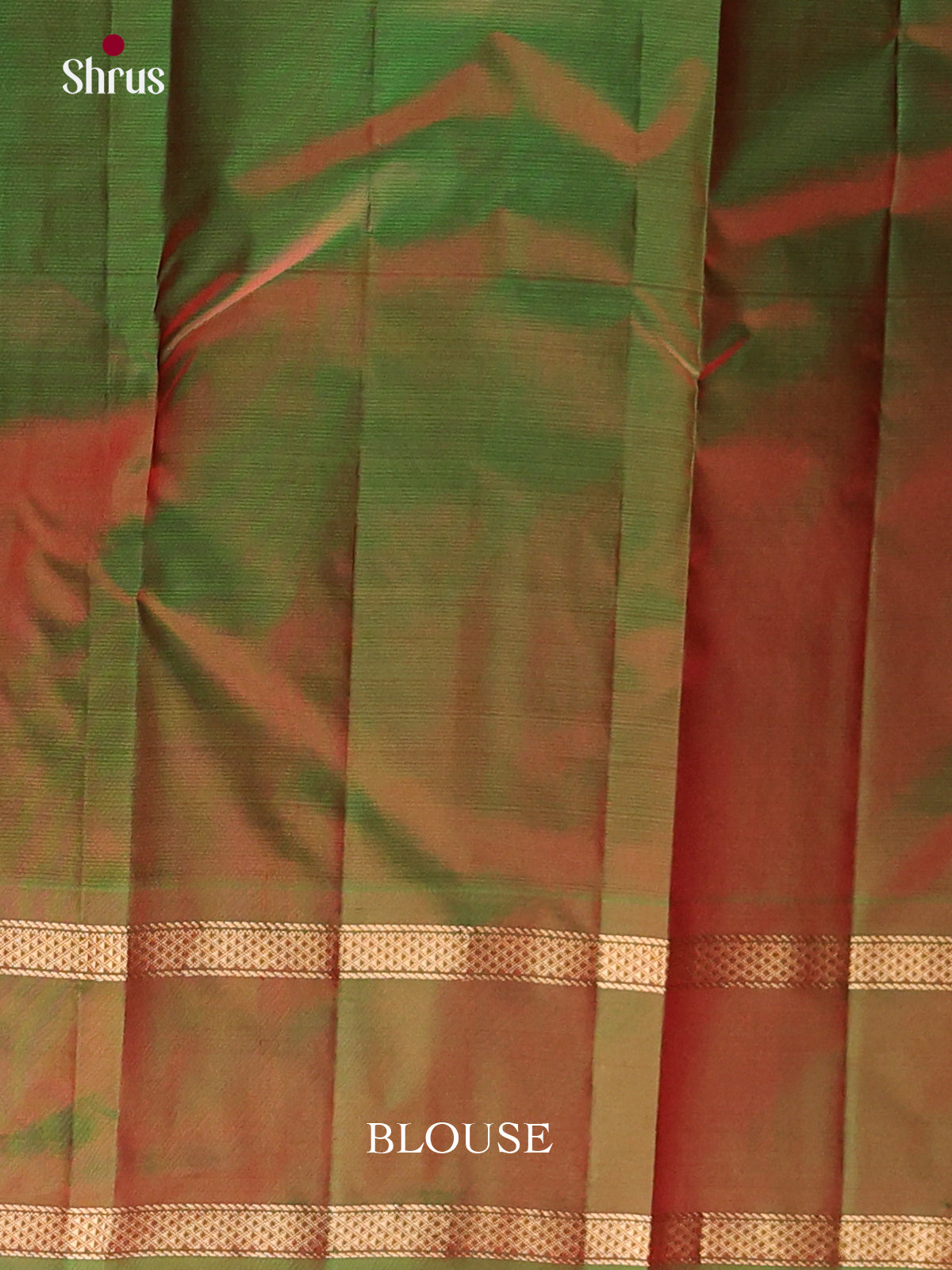 Orange and green Kanchipuram Butta design Saree -2