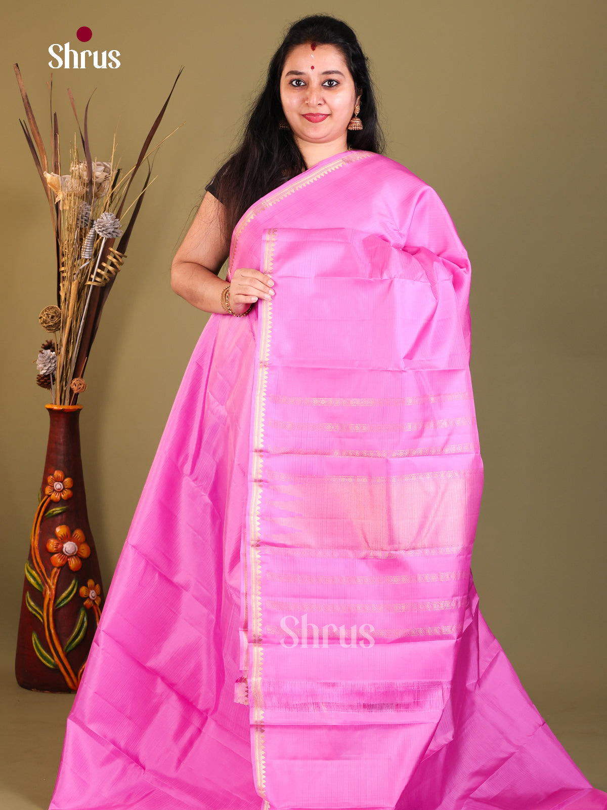Light Pink Kanchipuram silk Saree