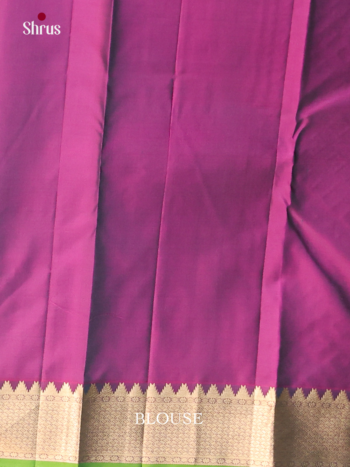 Blue and Purple Kanchipuram Butta temple design Saree -2