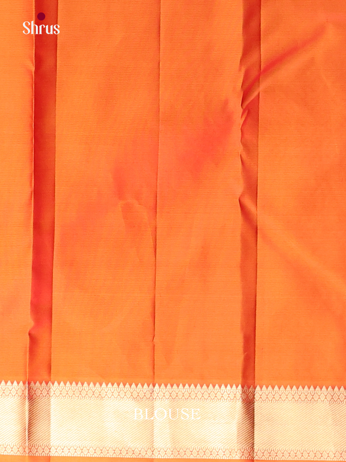 red and orange Kanchipuram Butta design Saree -2