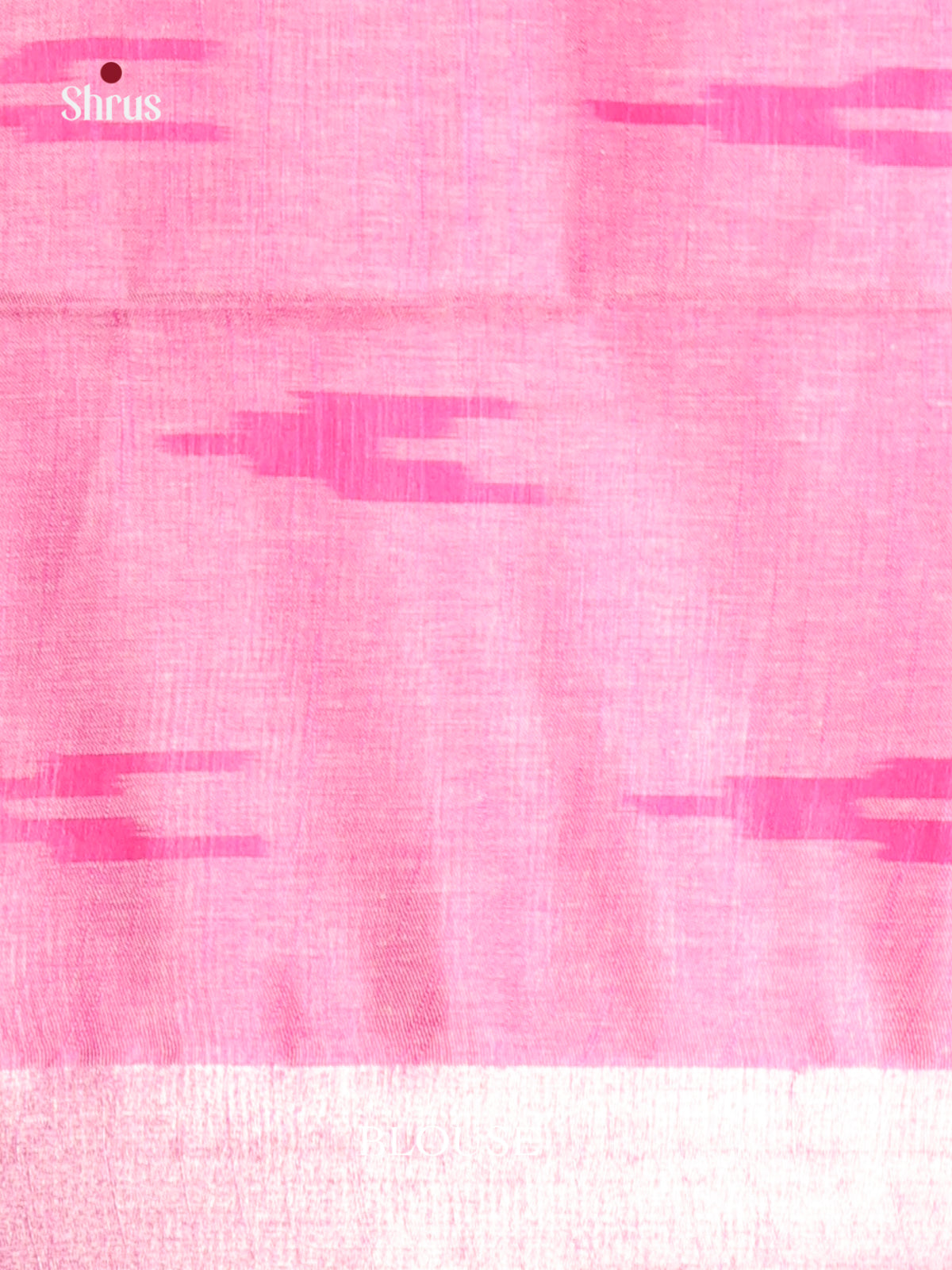 White & Pink- Semi Ikkat Saree