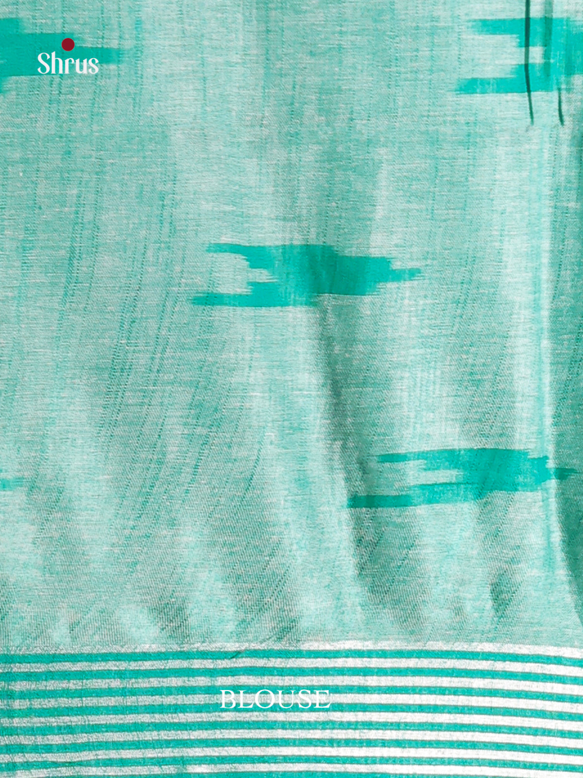 White & Green - Semi Ikkat Saree