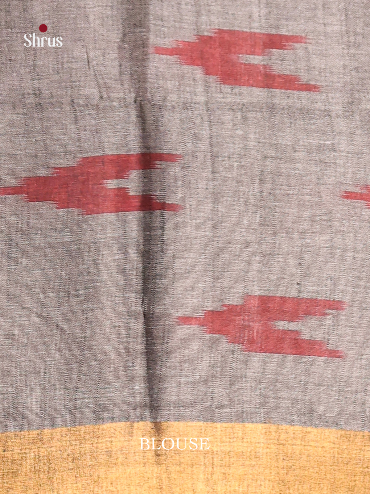 Cream & Grey - Semi Ikkat Saree