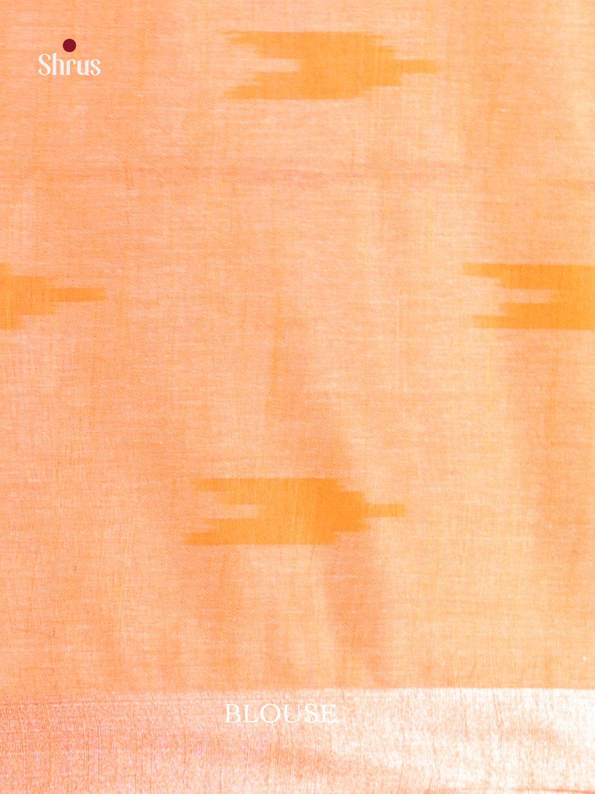 Cream & Peach - Semi Ikkat Saree