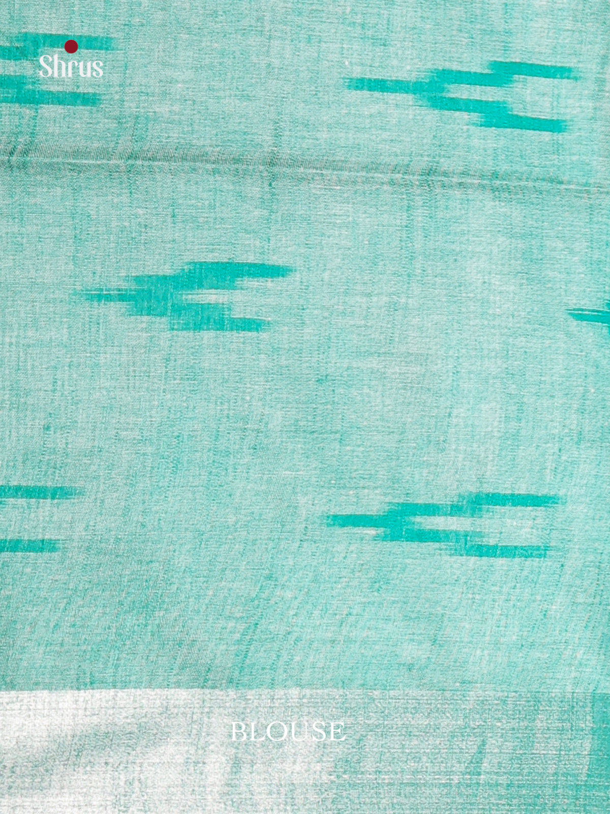 Cream & Green - Semi Ikkat Saree