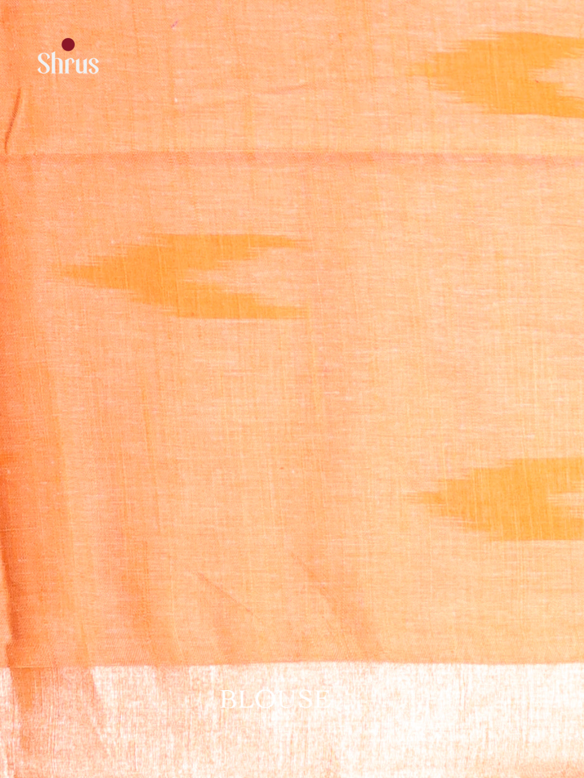 Blue & Orange - Semi Ikkat Saree