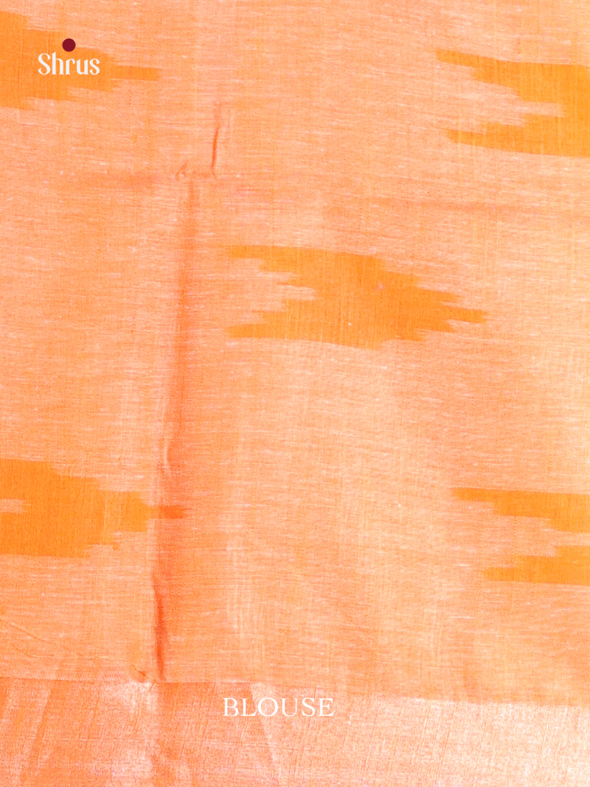 Light Green & Orange - Semi Ikkat Saree