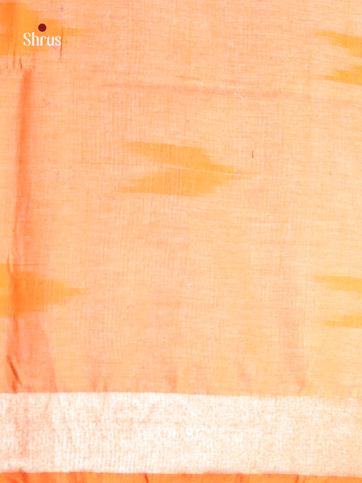 Blue & Orange - Semi Ikkat Saree