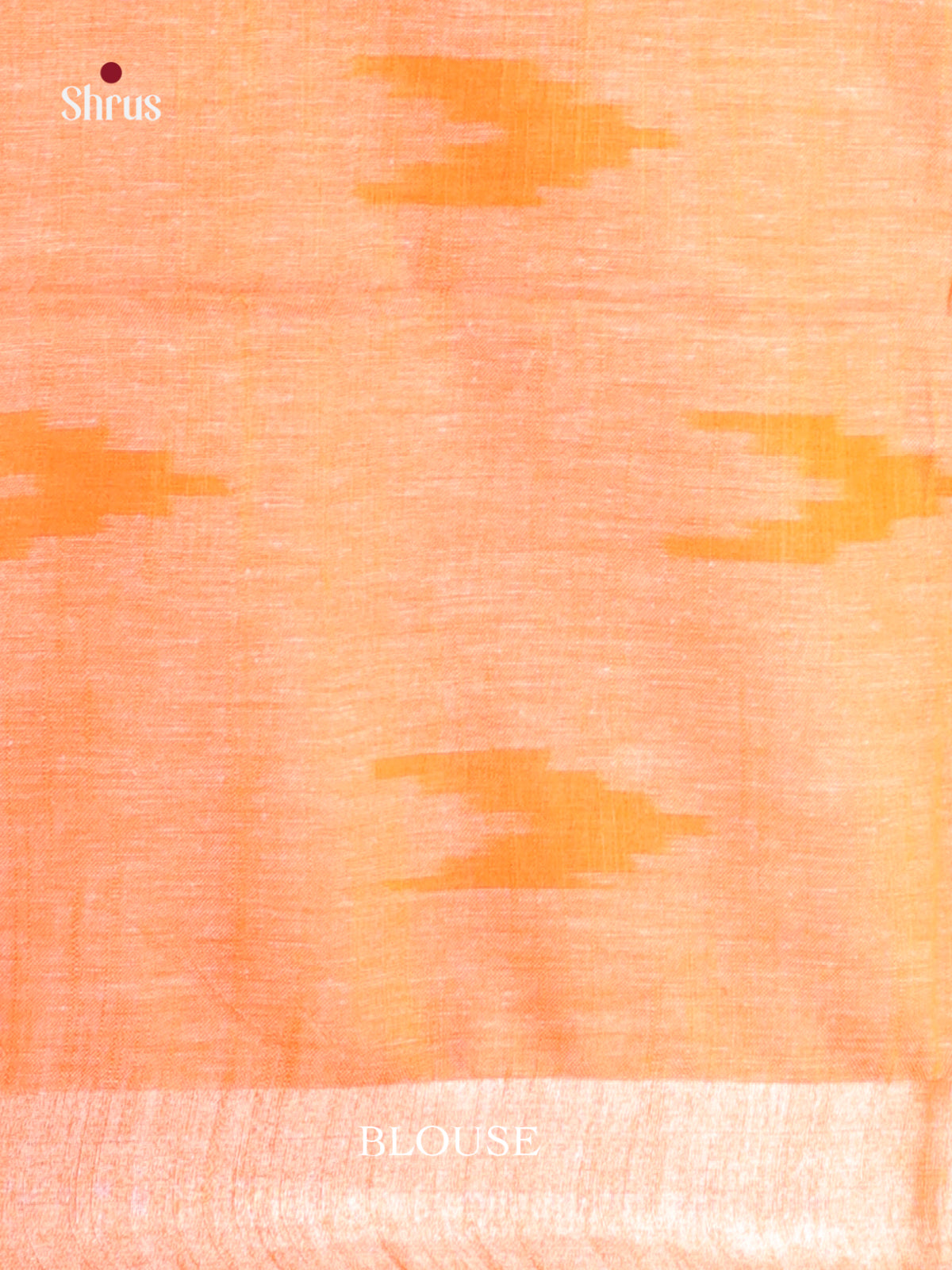 Light Green & Orange- Semi Ikkat Saree