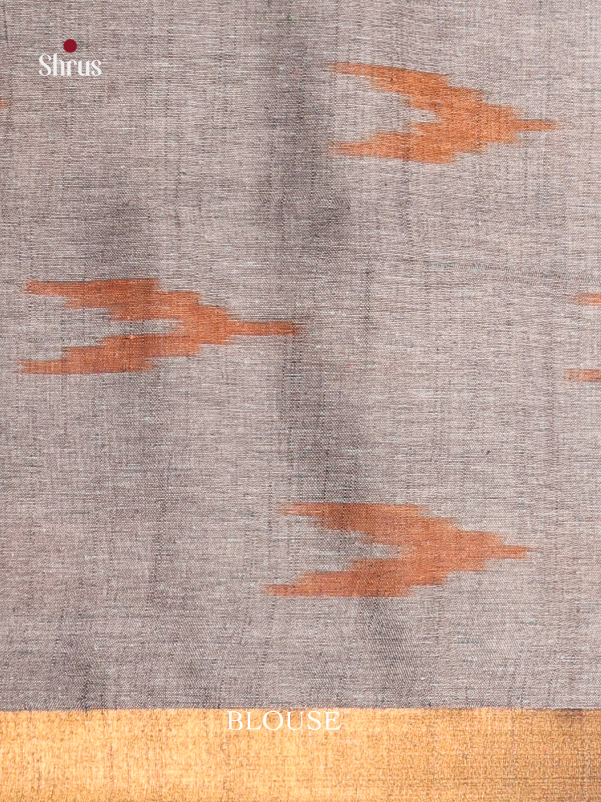 Cream & Grey - Semi Ikkat Saree