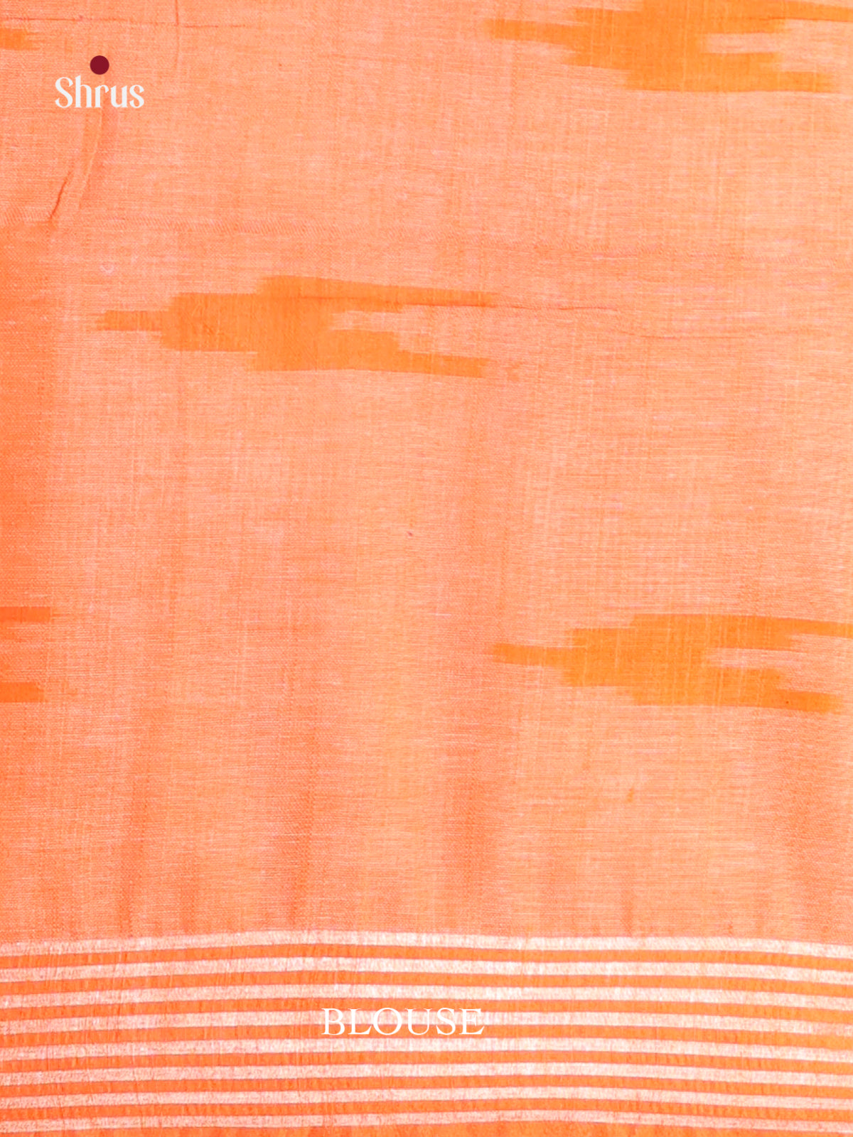 Cream & Orange - Semi Ikkat Saree