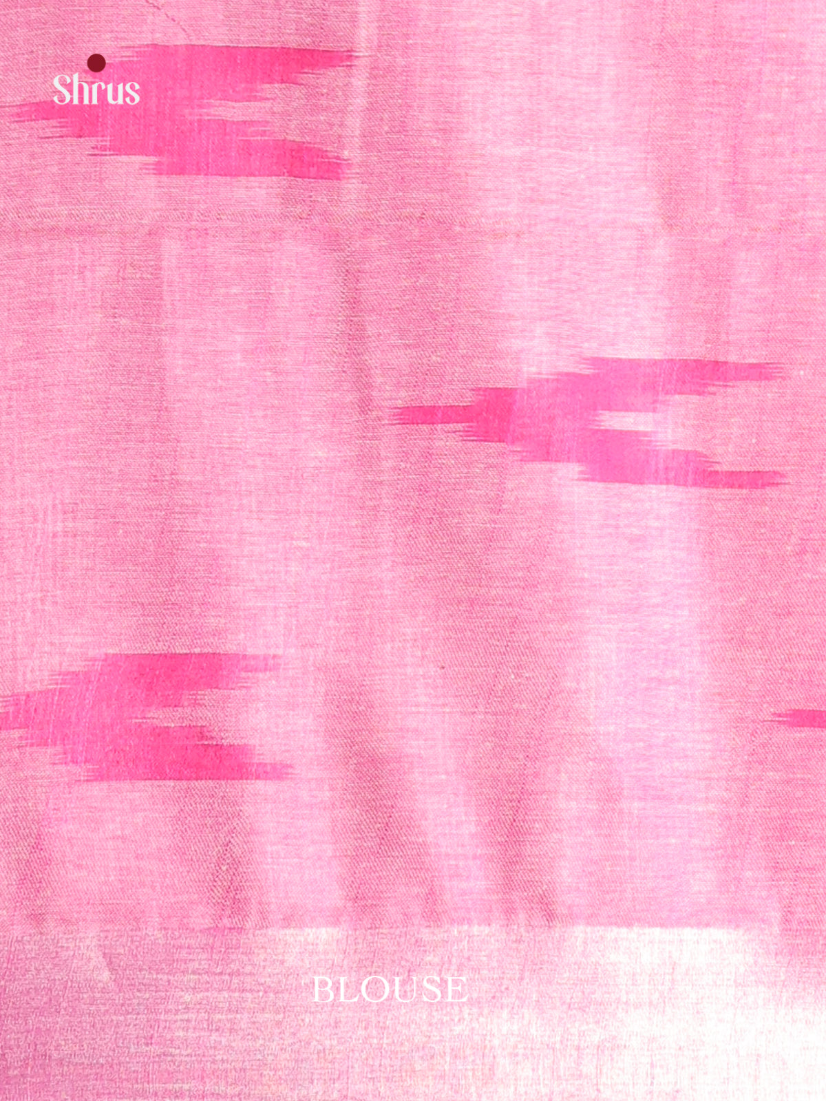 Cream & Pink - Semi Ikkat Saree