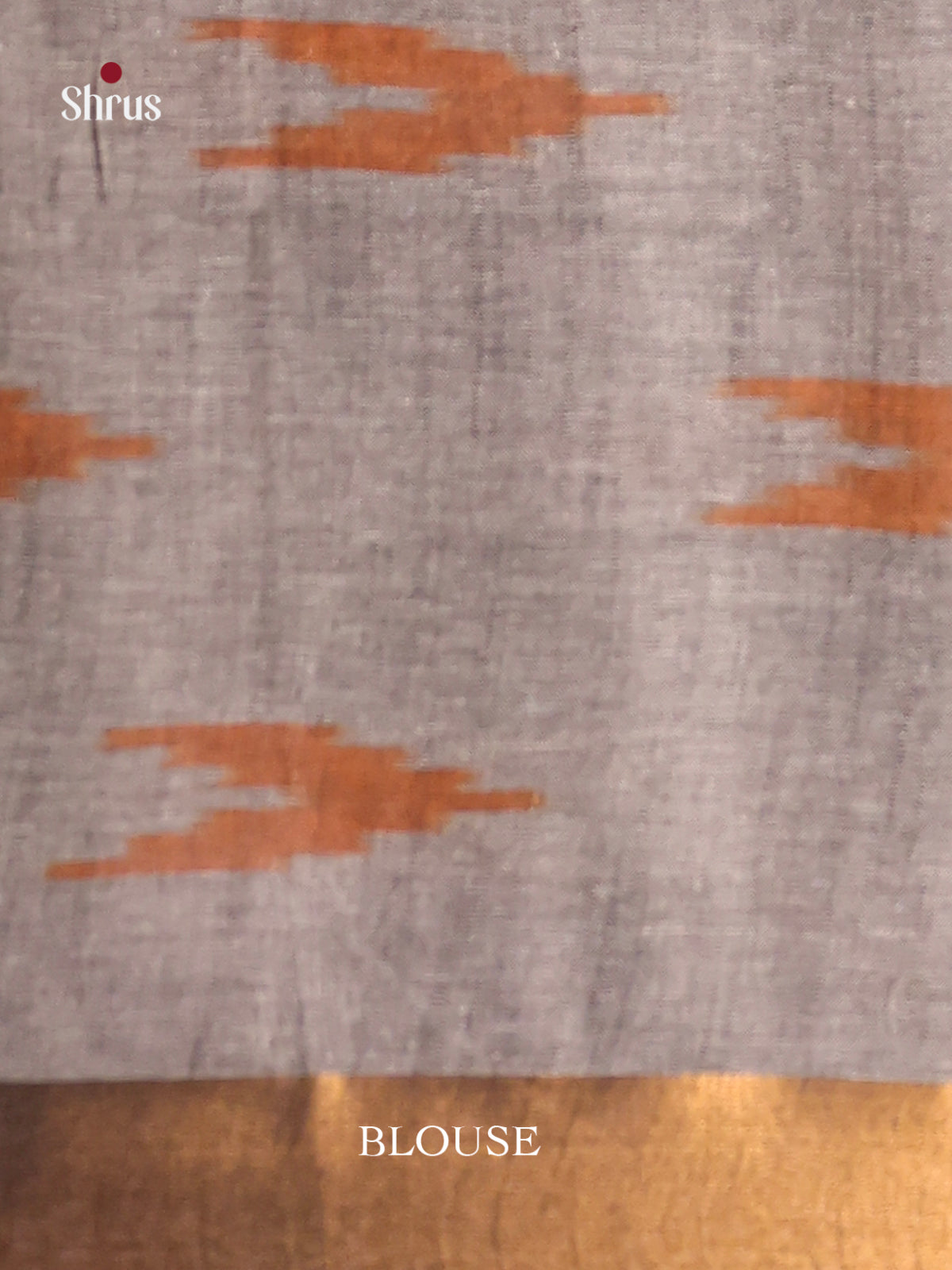 Cream & Grey - Semi Ikkat Saree