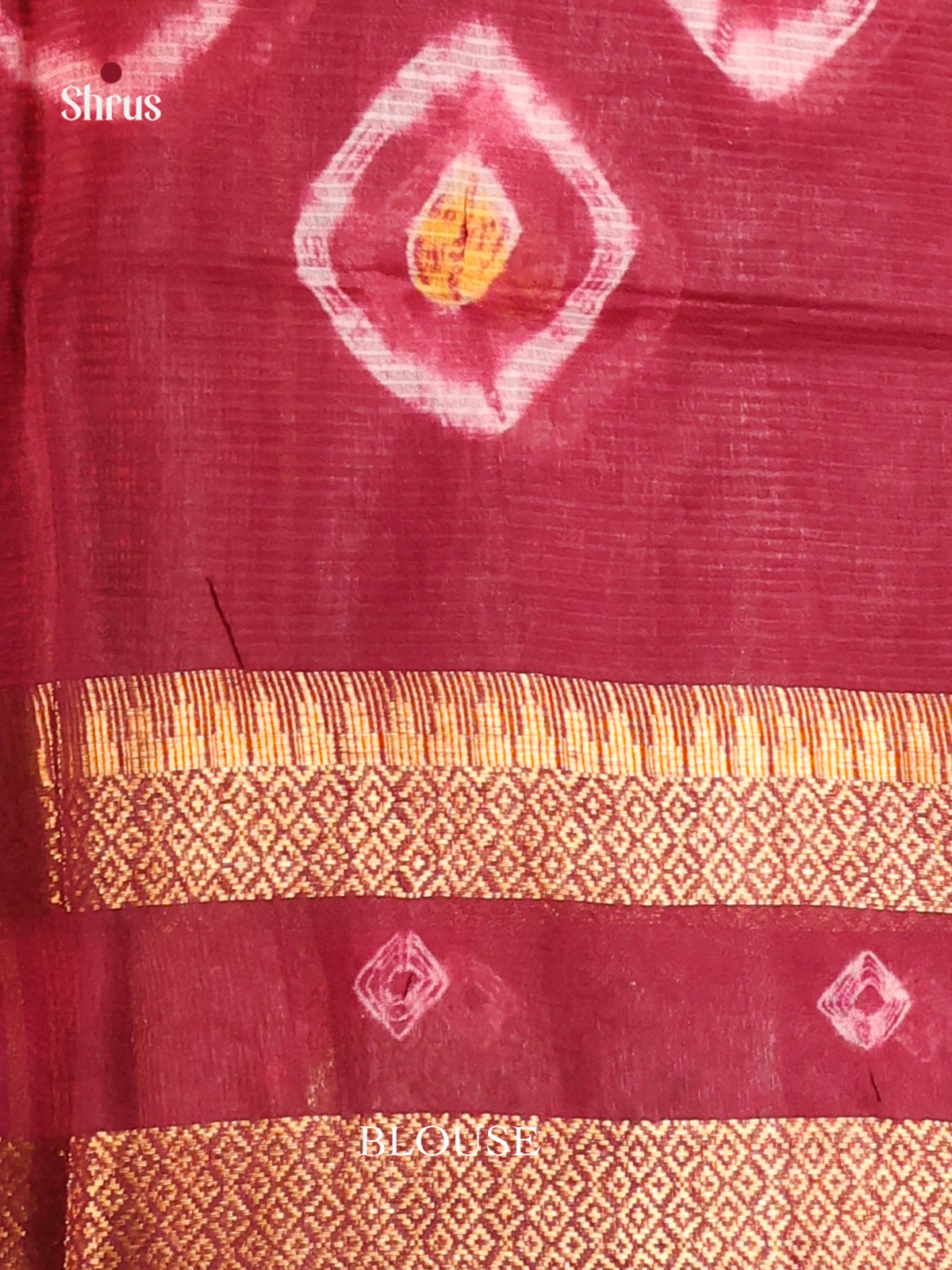 Maroon - Shibori Saree - Shop on Shrus.com