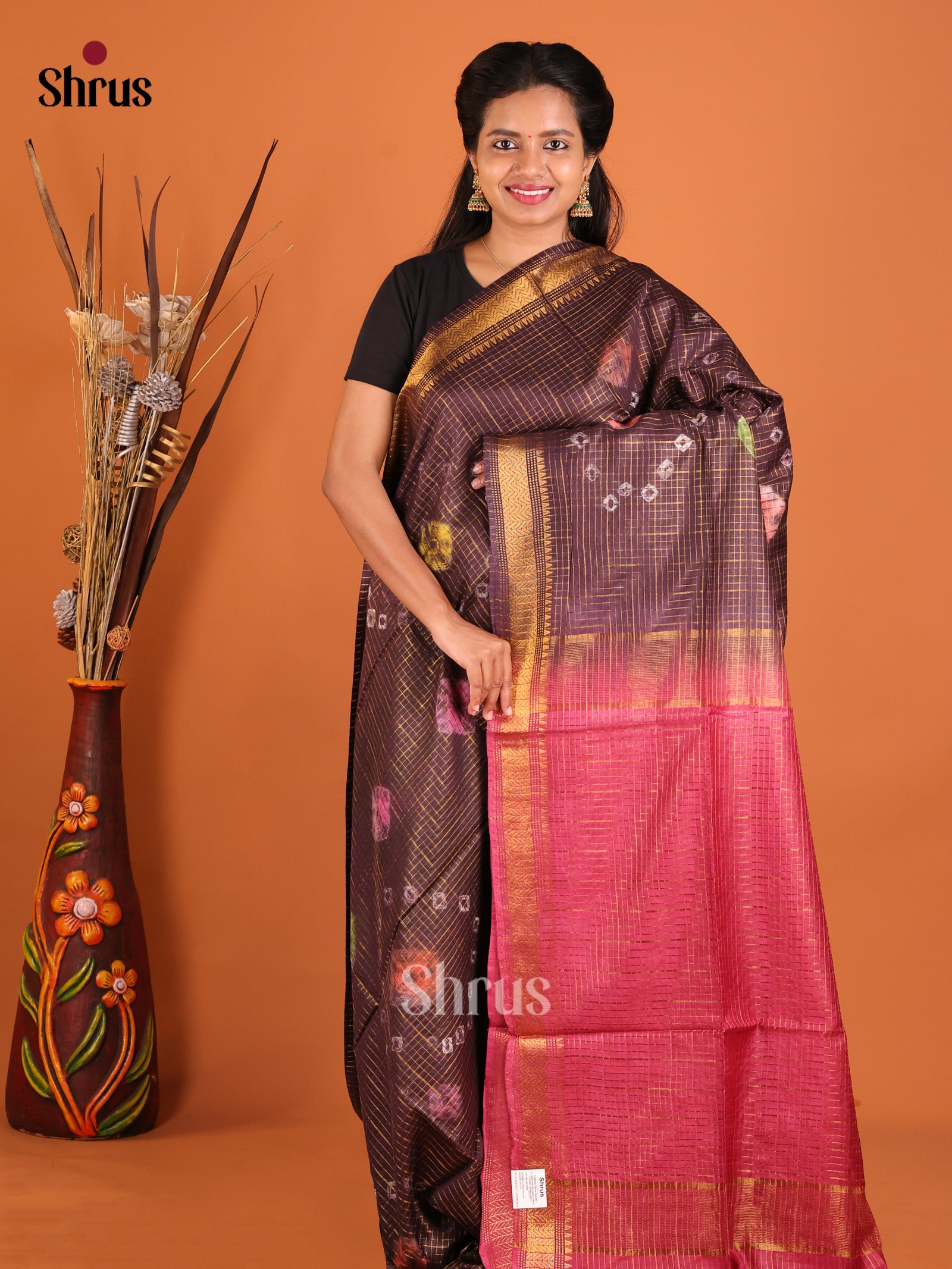 DIS05411 - Shibori Saree - Shop on Shrus.com