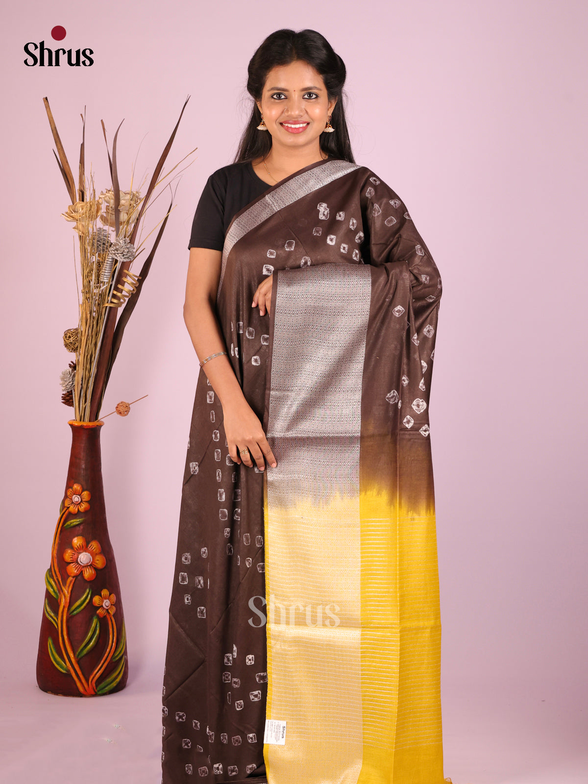 DIS05422 - Shibori Saree - Shop on Shrus.com