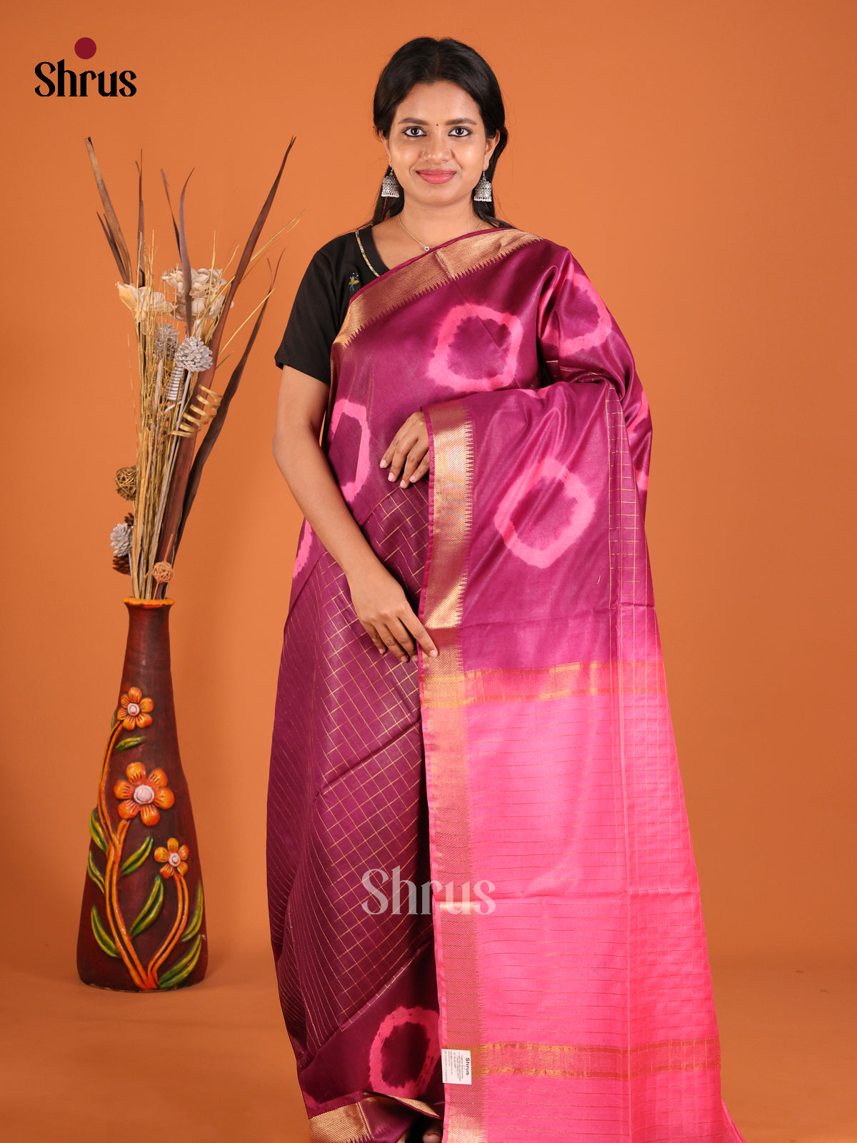 DIS05466 - Shibori Saree - Shop on Shrus.com