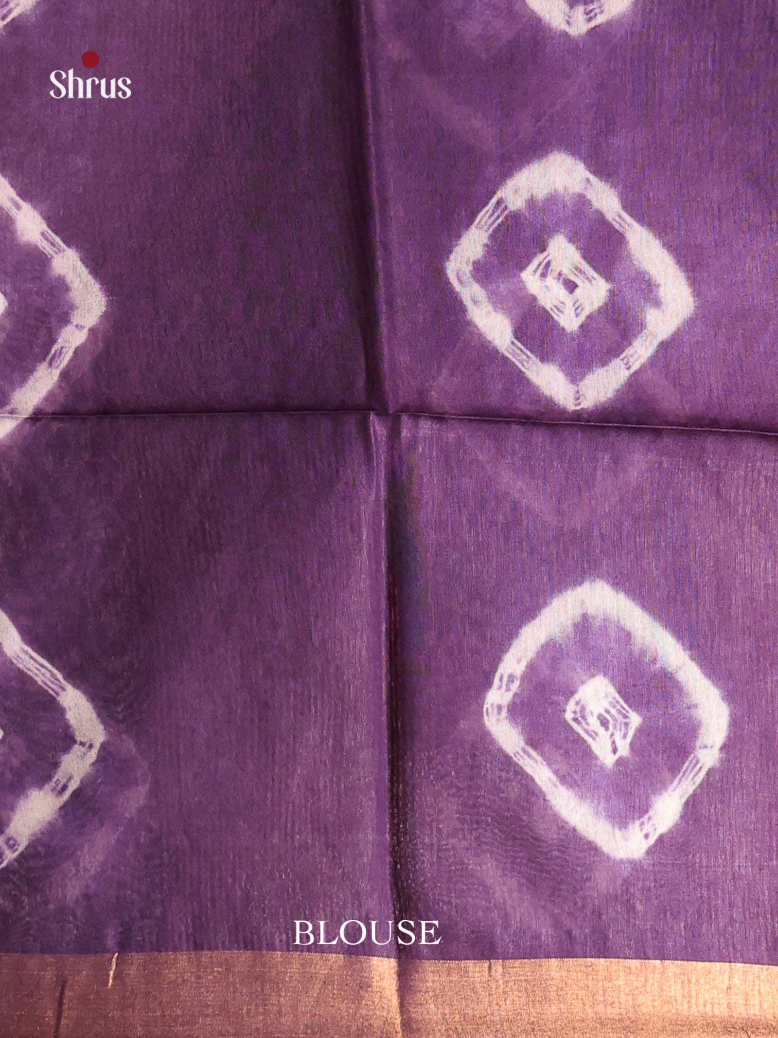 Cream & Violet - Shibori Saree - Shop on Shrus.com