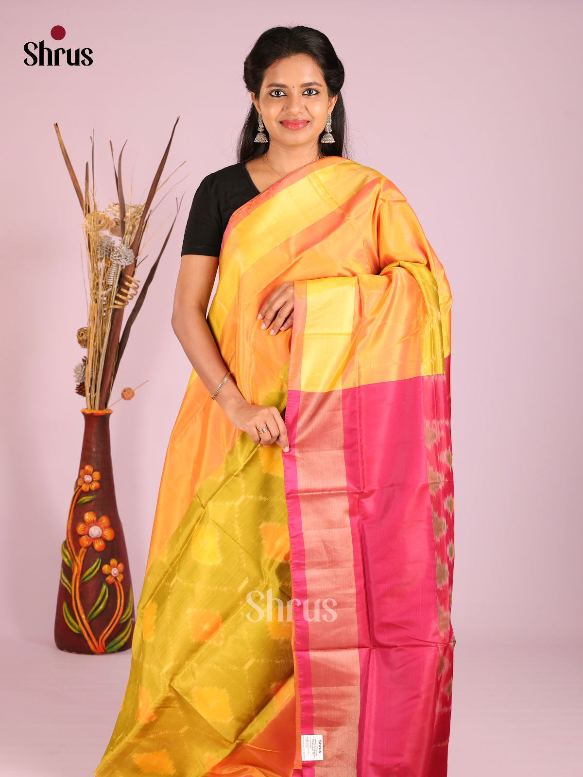 Green & Maroon - Semi uppada Saree