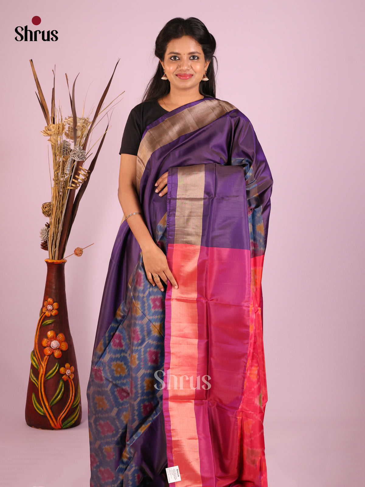 Blue & Purple- Semi uppada Saree
