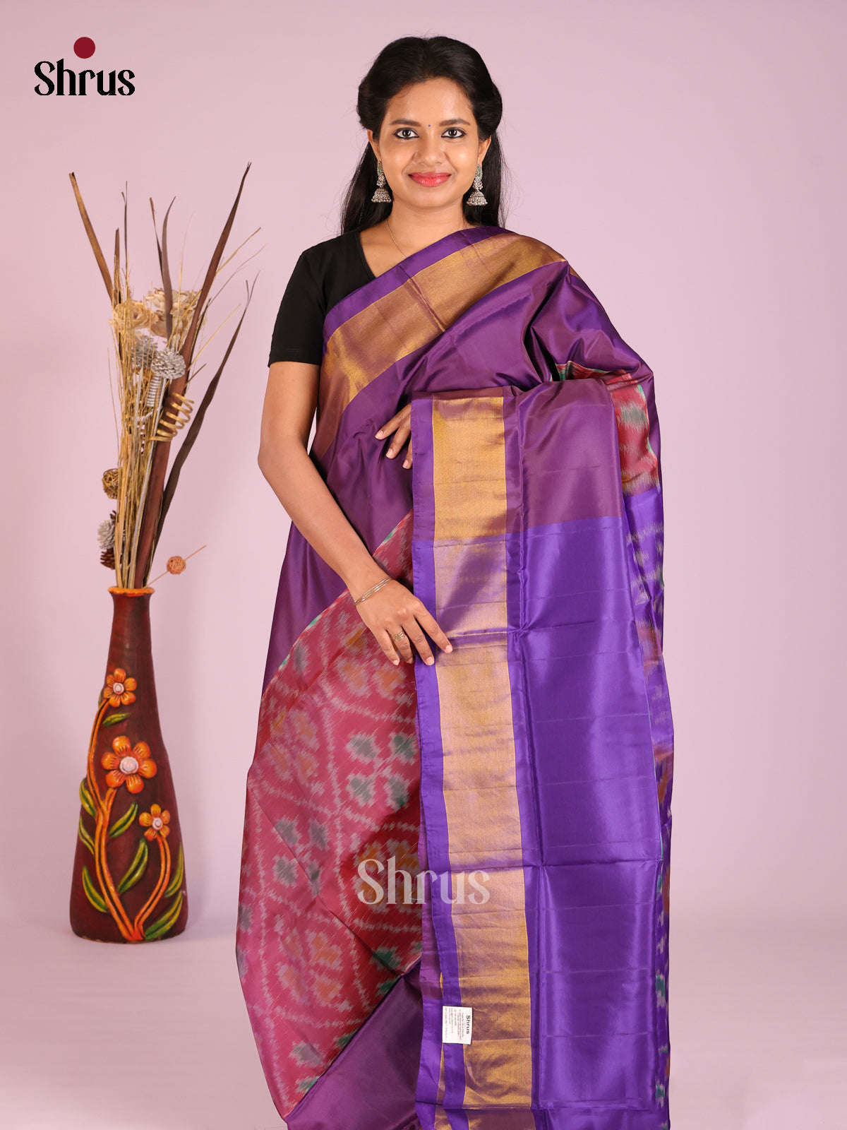 Maroon & Purple - Semi uppada Saree