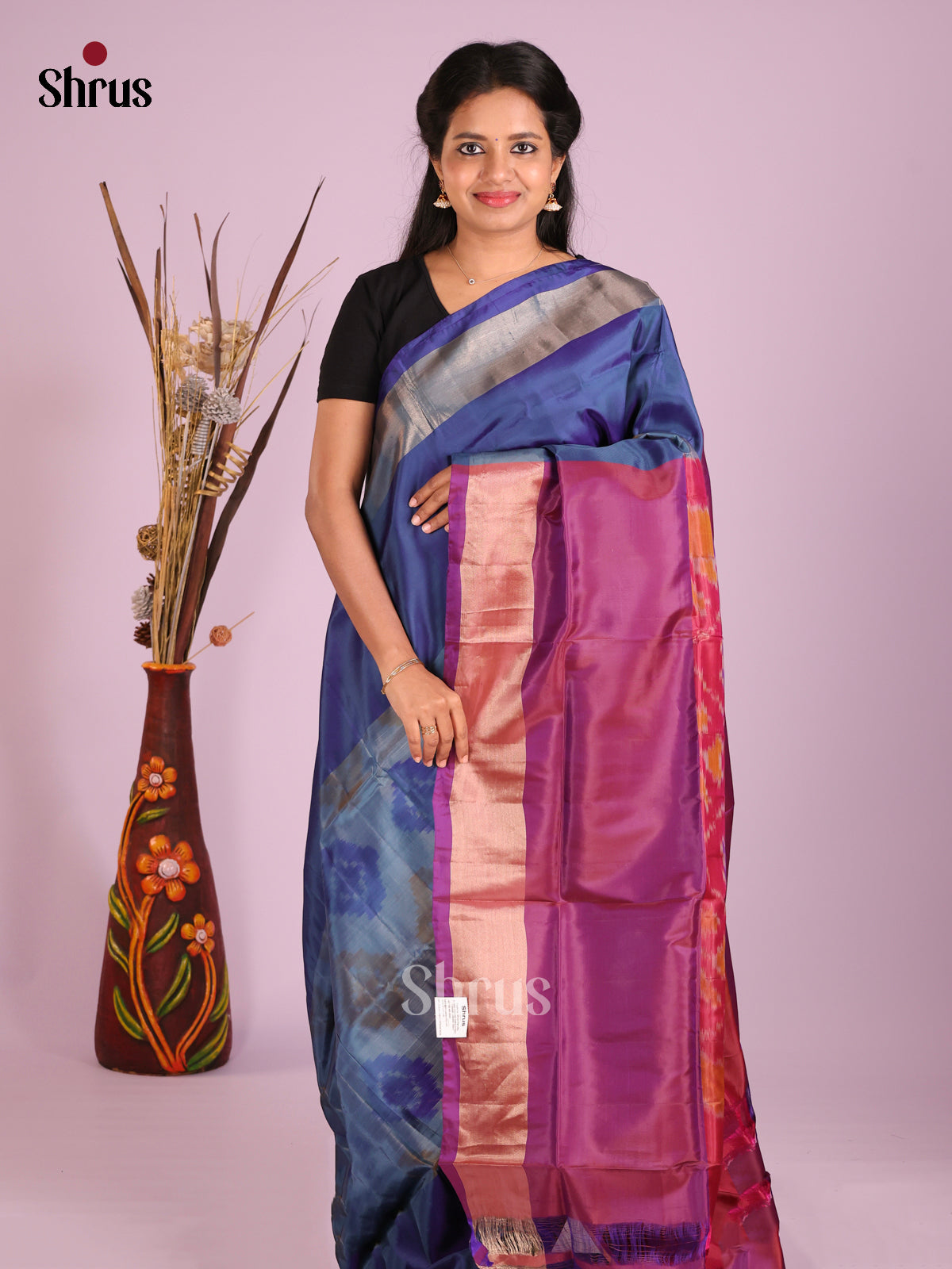 Blue & Purple - Semi uppada Saree