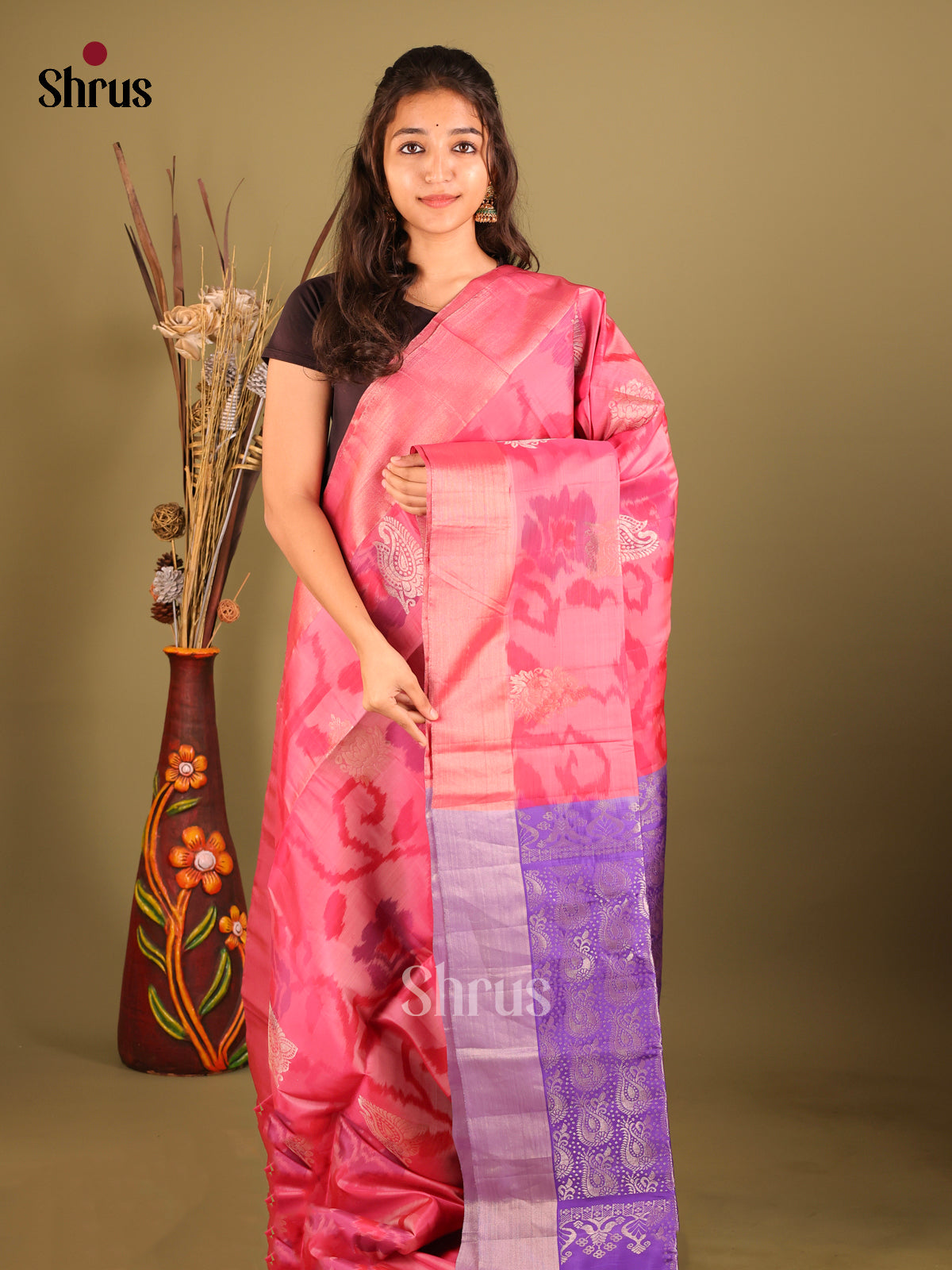 Pink & Purple - Softsilk-halfpure Saree