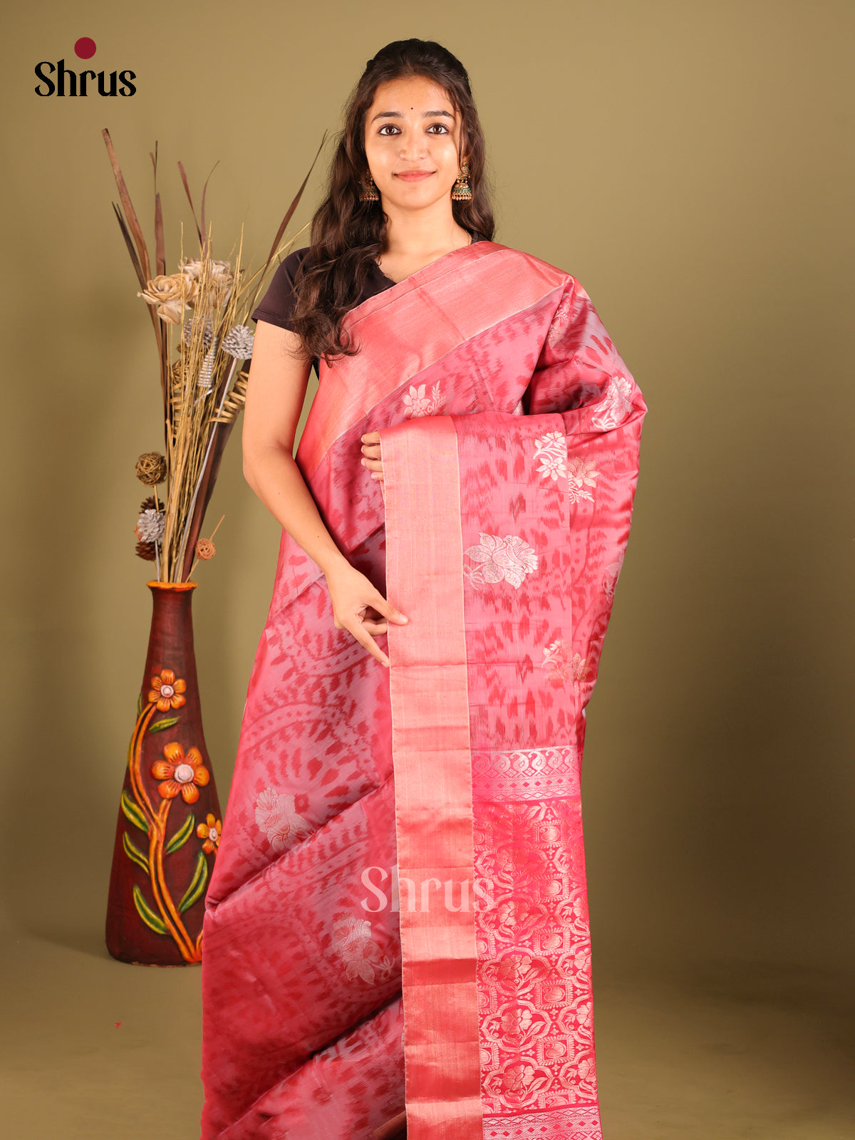 Maroon - Softsilk-halfpure Saree - Shop on Shrus.com