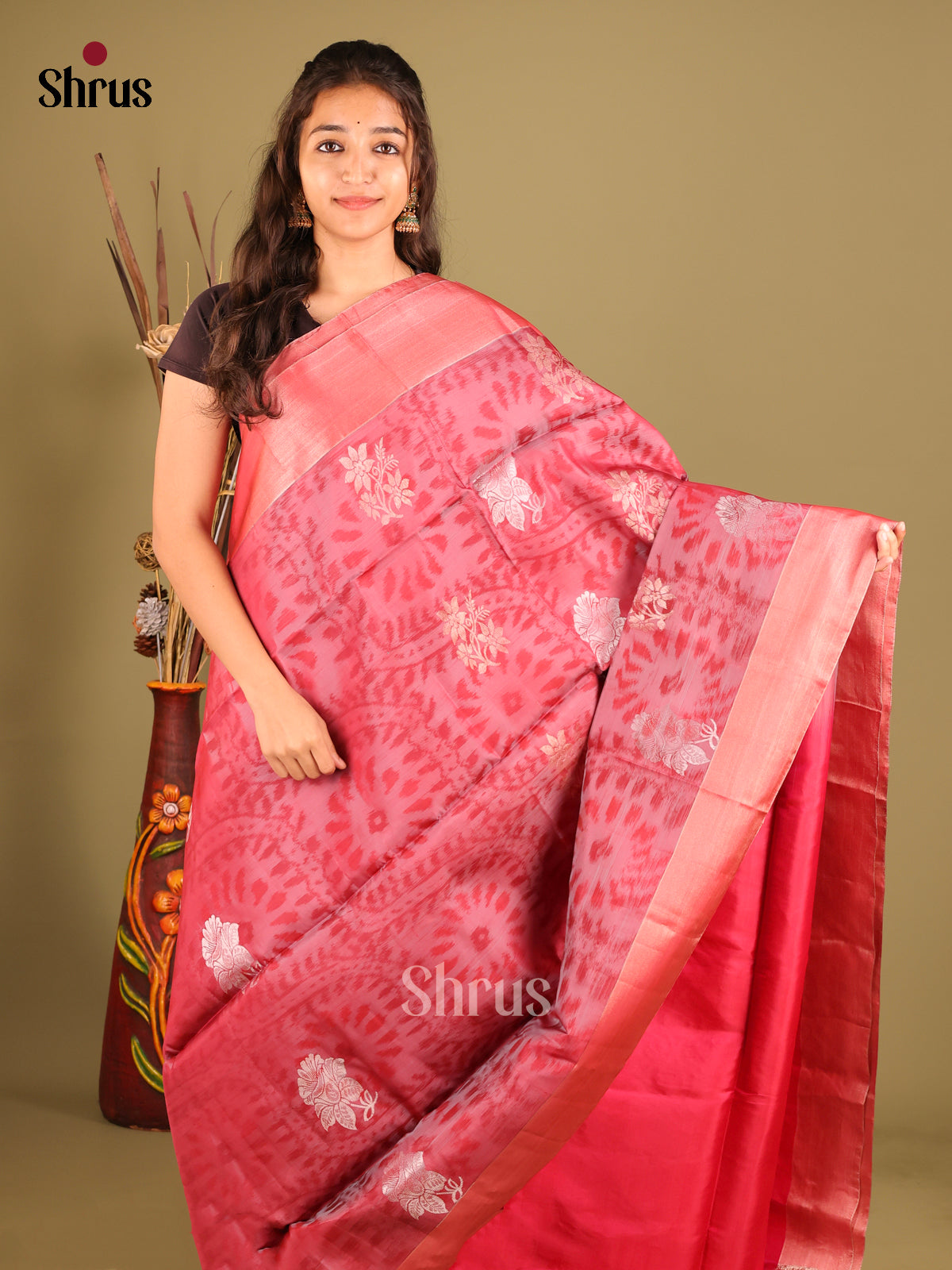 Maroon - Softsilk-halfpure Saree - Shop on Shrus.com