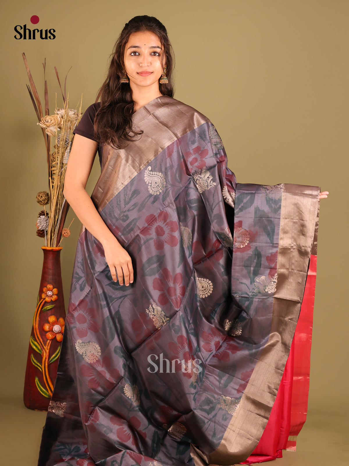 DIS05801 - Softsilk-halfpure Saree - Shop on Shrus.com