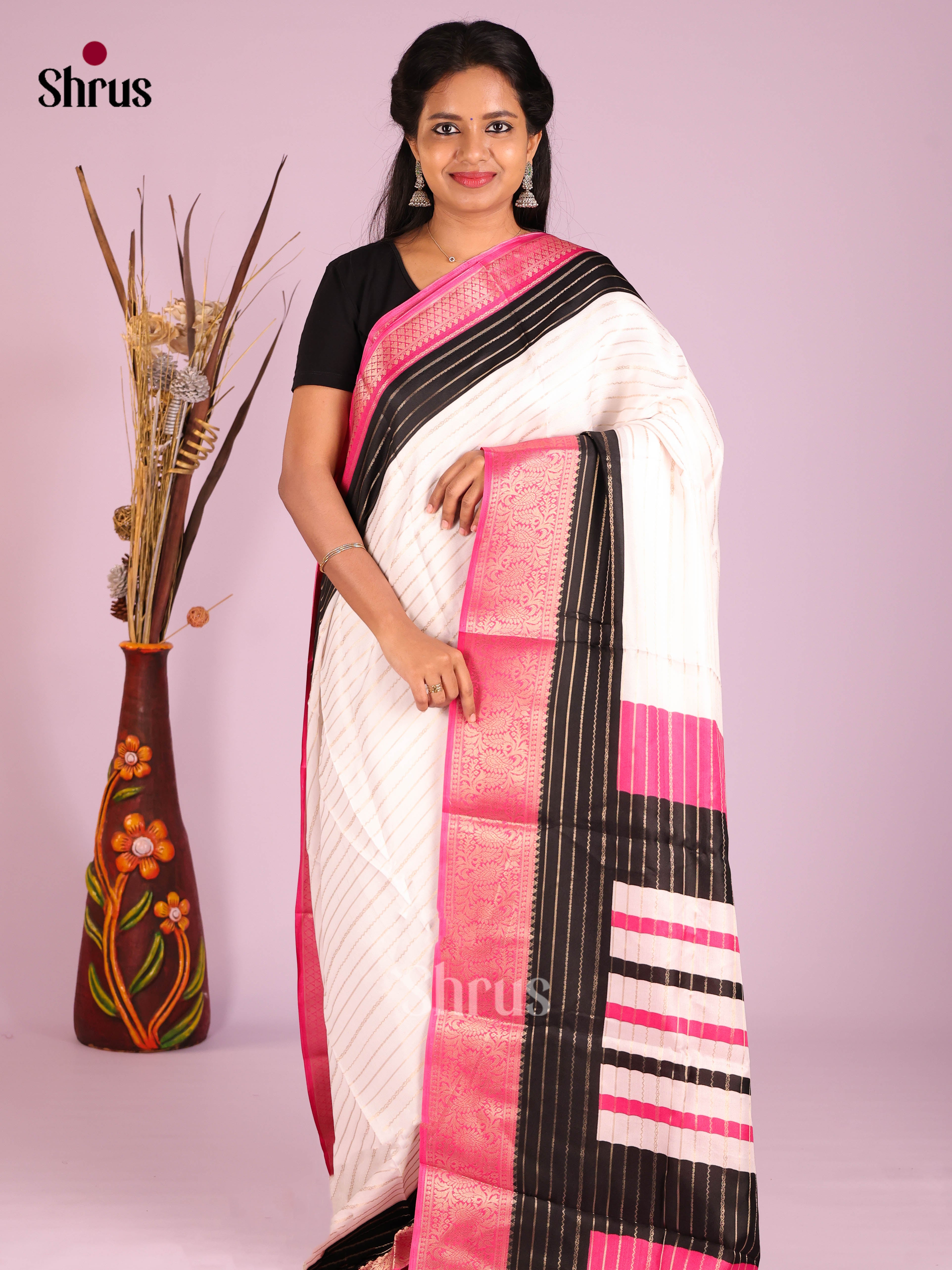 DIS05805 - Semi Mysoresilk Saree - Shop on Shrus.com