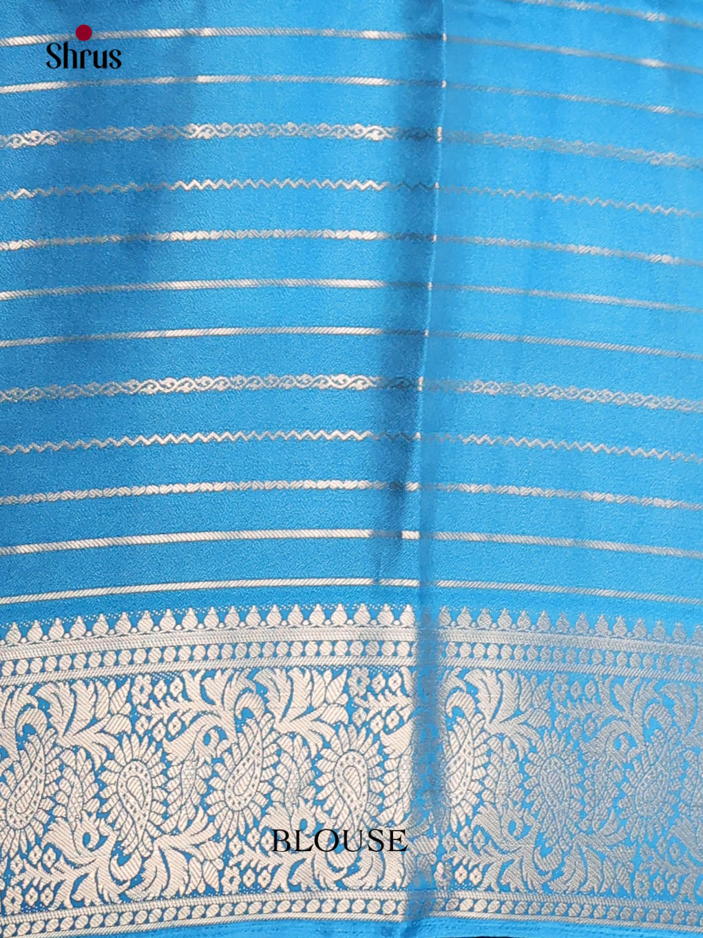 Cream & Blue- Semi Mysoresilk Saree