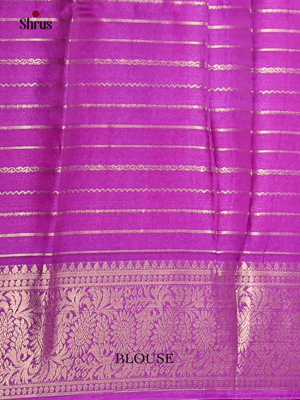 Cream & Purple - Semi Mysoresilk Saree
