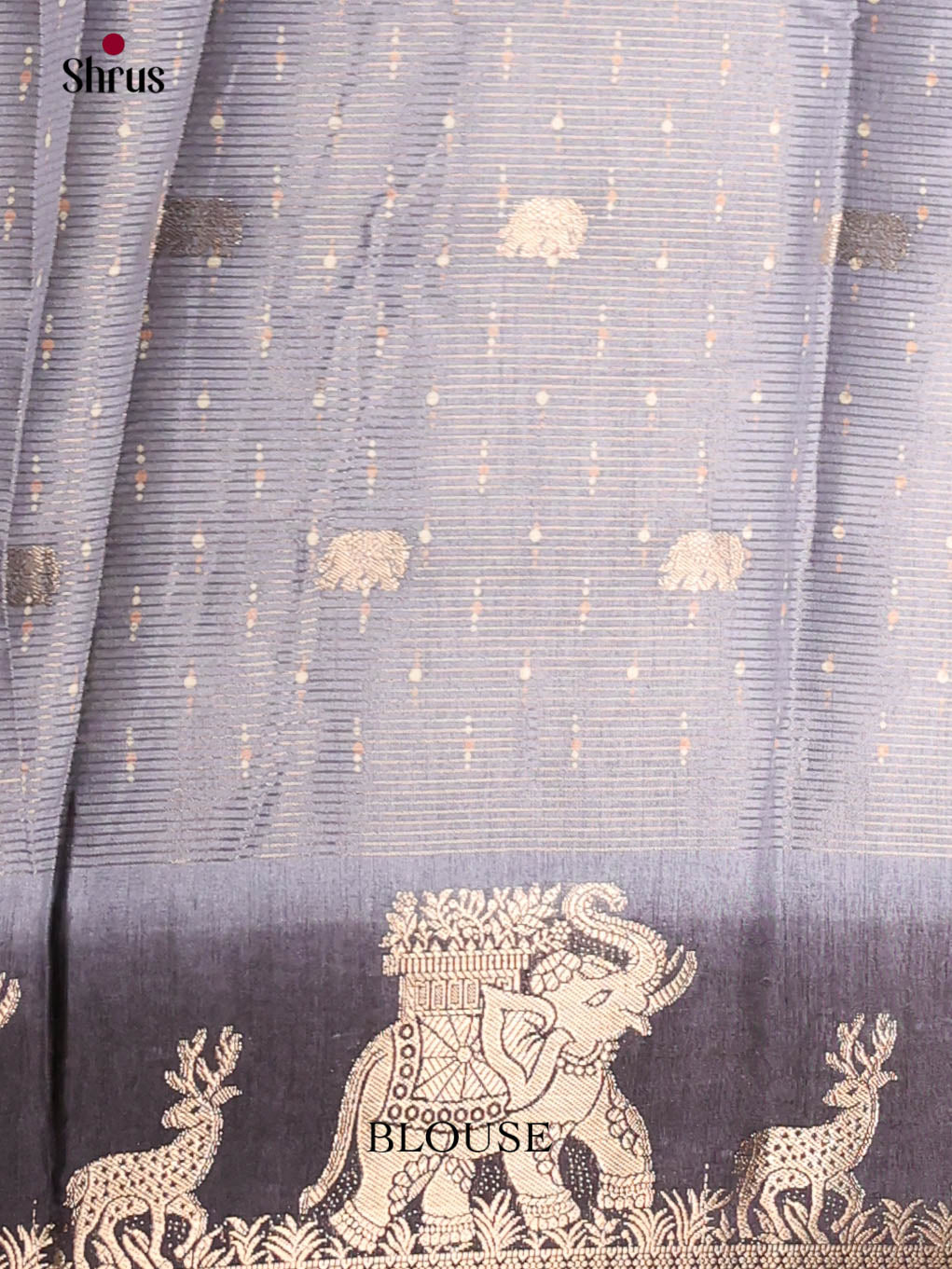 Grey & Black- Semi Crepe Saree