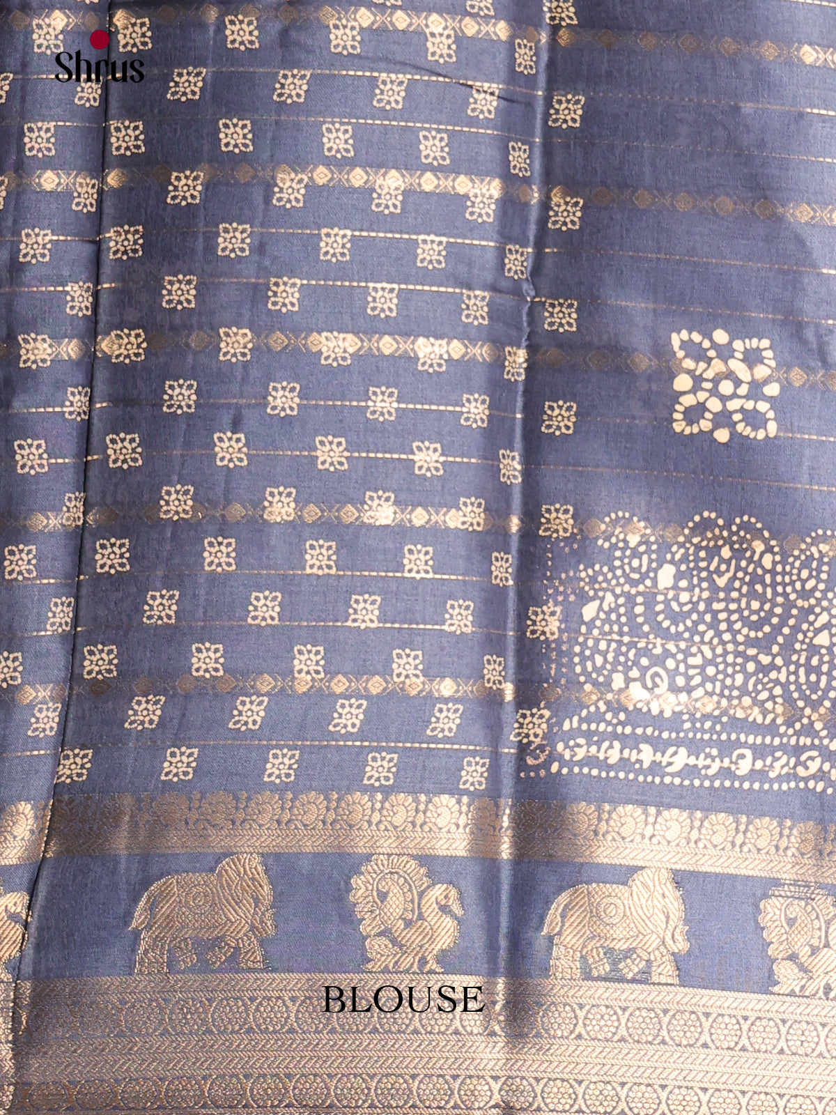 Blue - Semi Crepe Saree