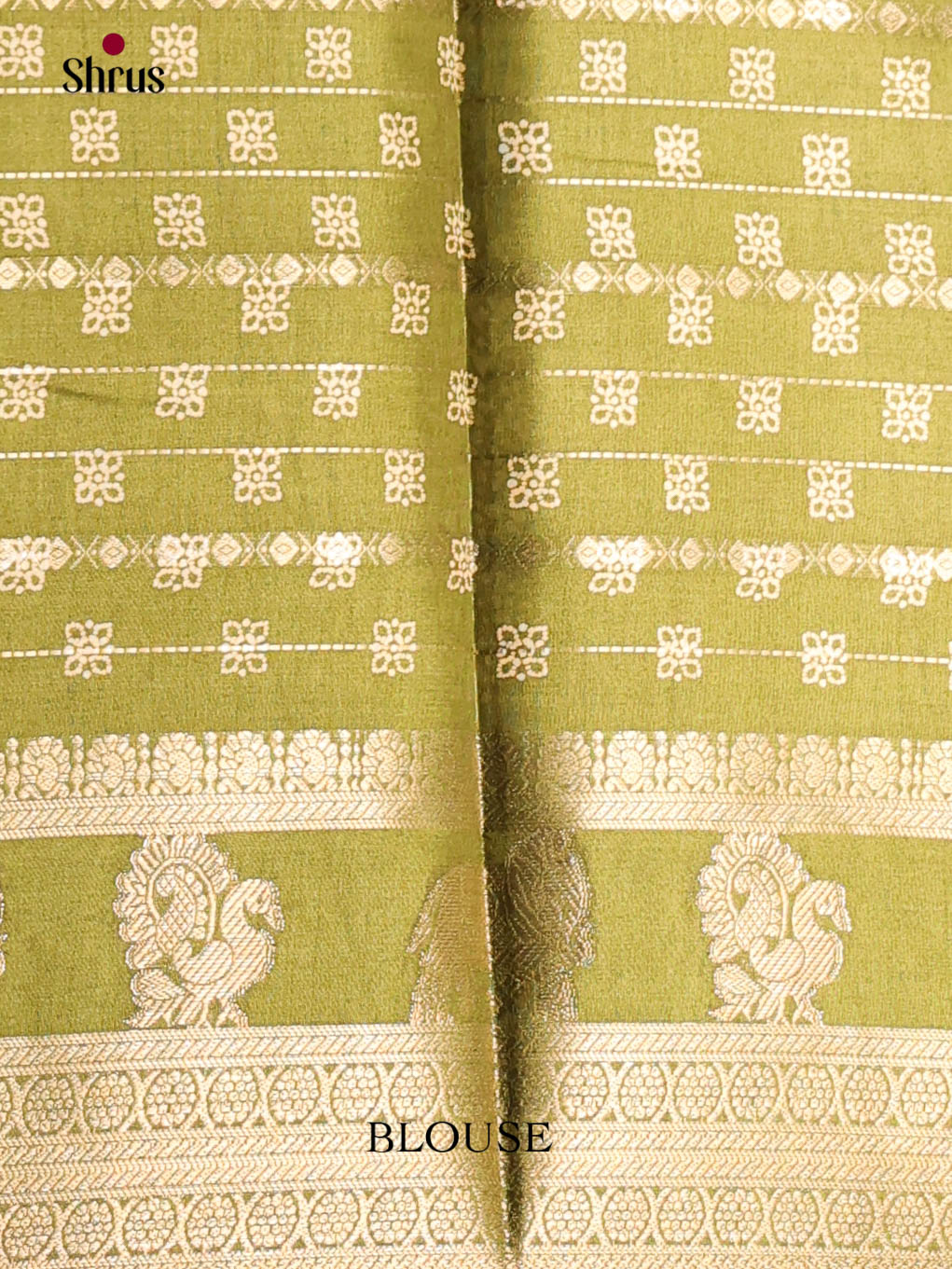 Mehandi Green - Semi Crepe Saree - Shop on Shrus.com