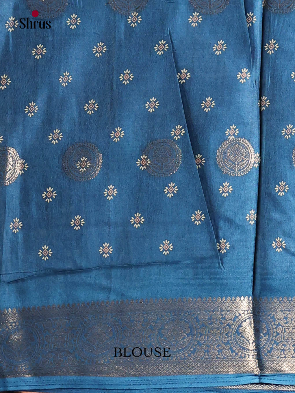 Blue - Semi Crepe Saree