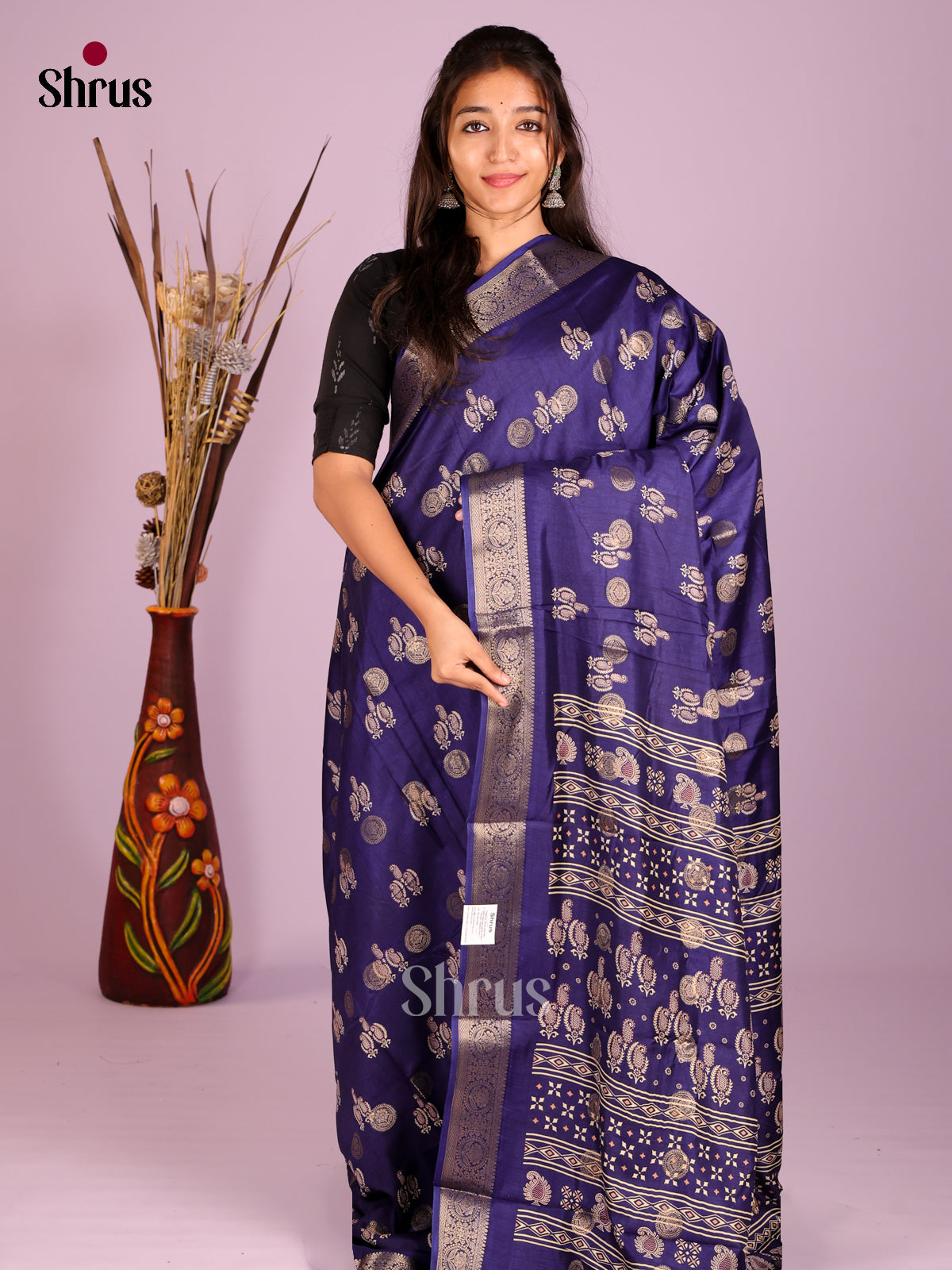 DIS05836 - Semi Crepe Saree - Shop on Shrus.com