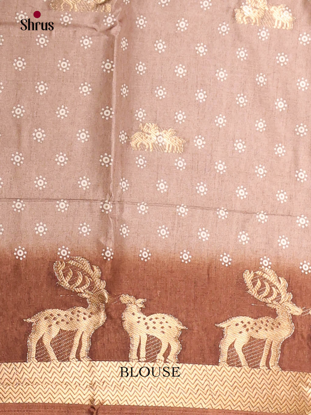 Grey & Brown - Semi Crepe Saree - Shop on Shrus.com