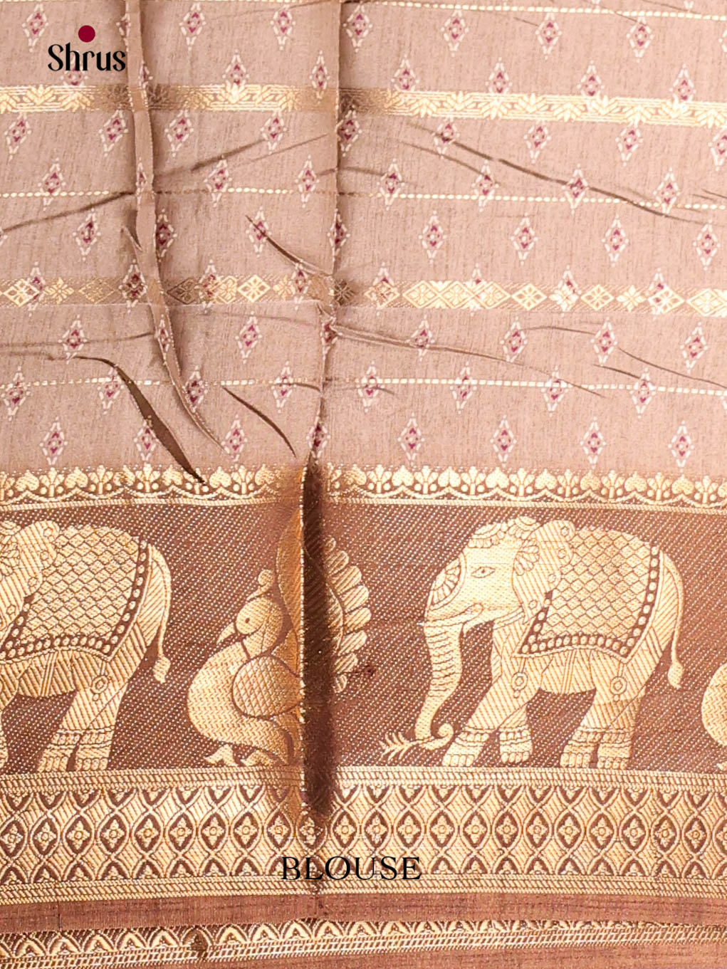 Light Brown & Brown - Semi Crepe Saree - Shop on Shrus.com