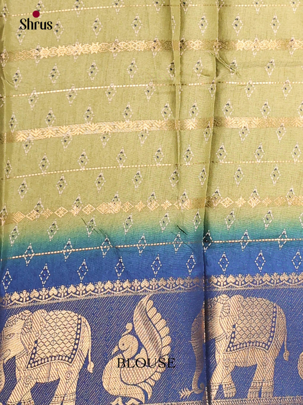 Green & Blue- Semi Crepe Saree