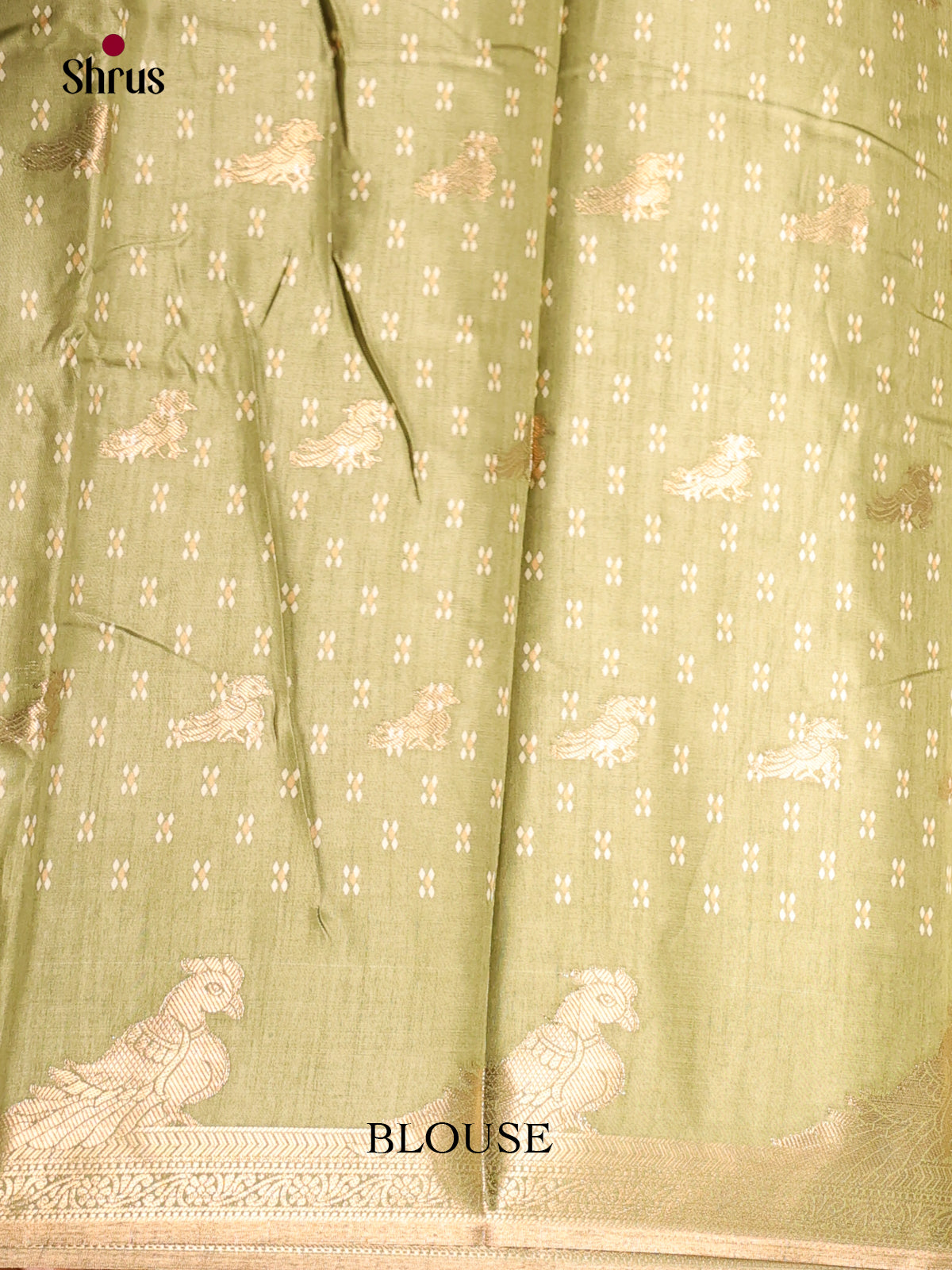 Green - Semi Crepe Saree - Shop on Shrus.com