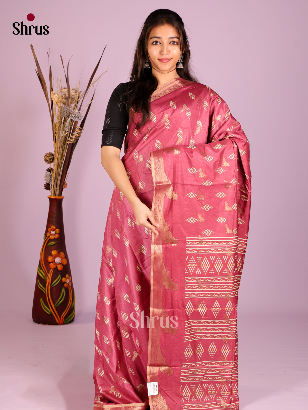DIS05874 - Semi Crepe Saree - Shop on Shrus.com