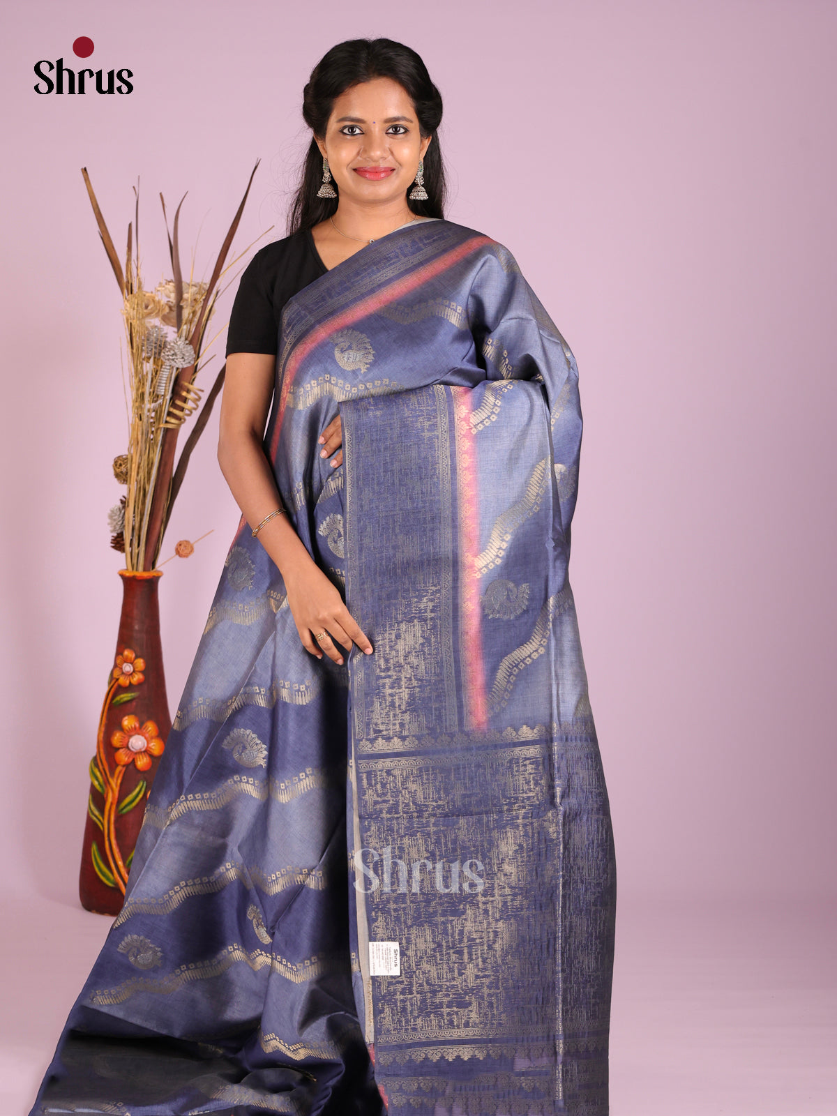 Blue - Semi Tussar Saree