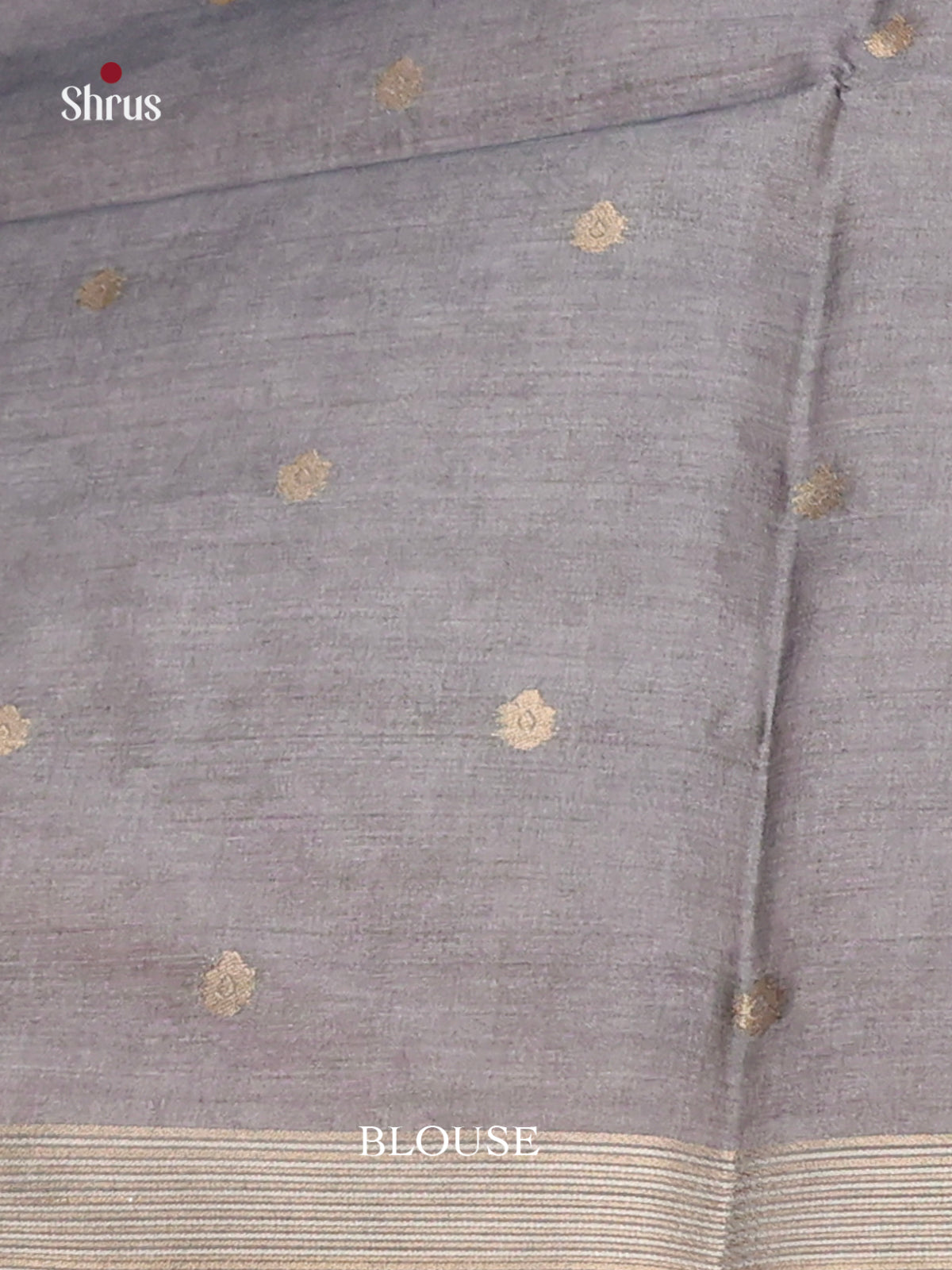 Peach & Grey - Semi Tussar Saree