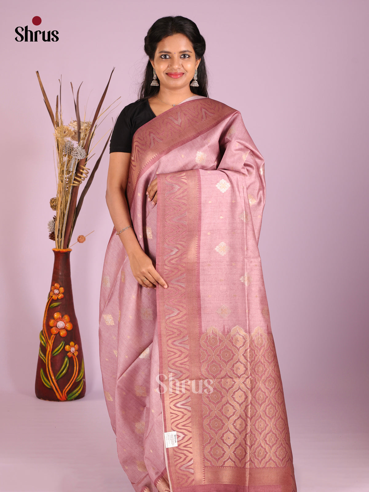 Lavender - Semi Tussar Saree