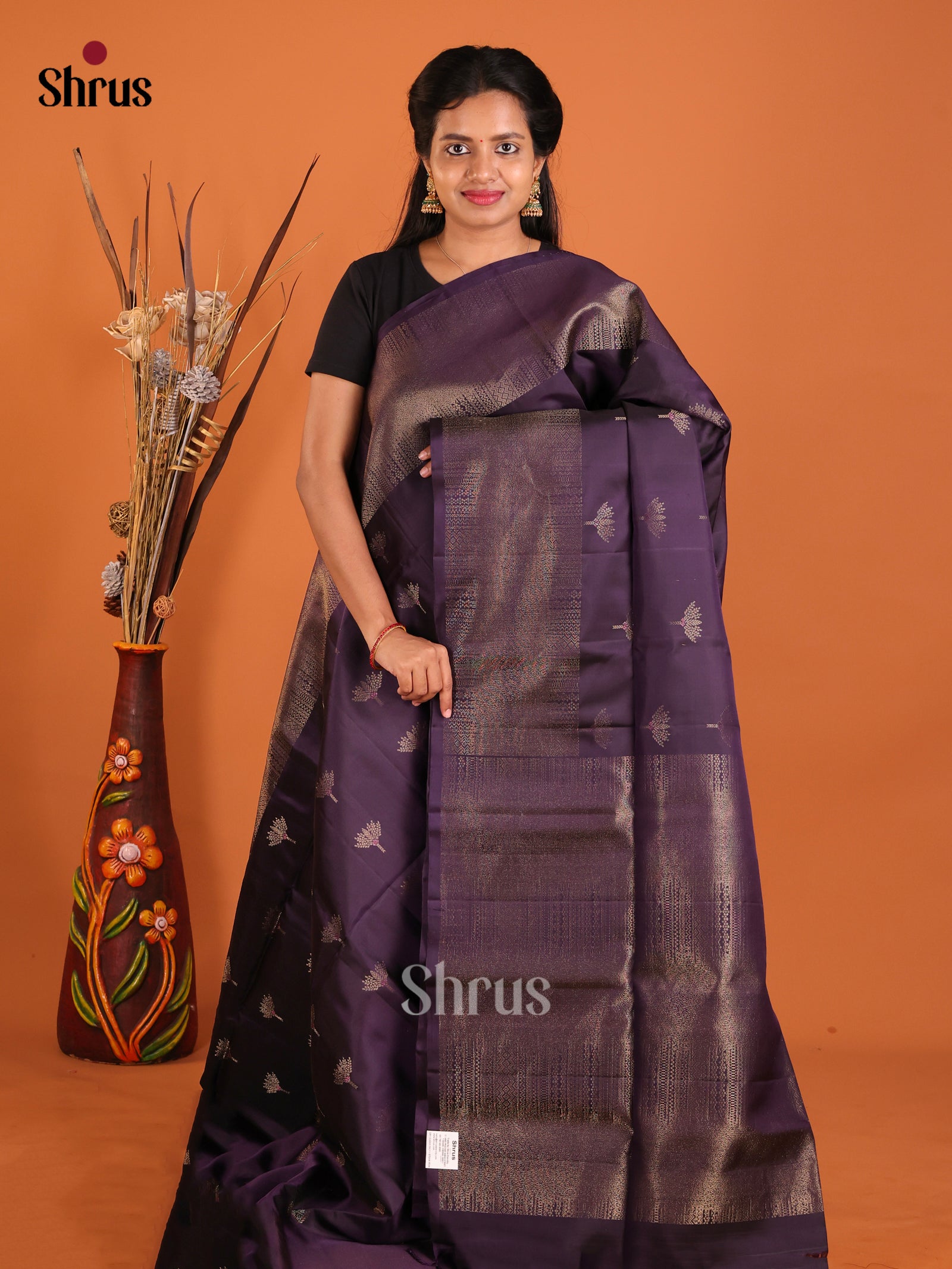 DIS06055 - Soft Silk (HR) Saree - Shop on Shrus.com