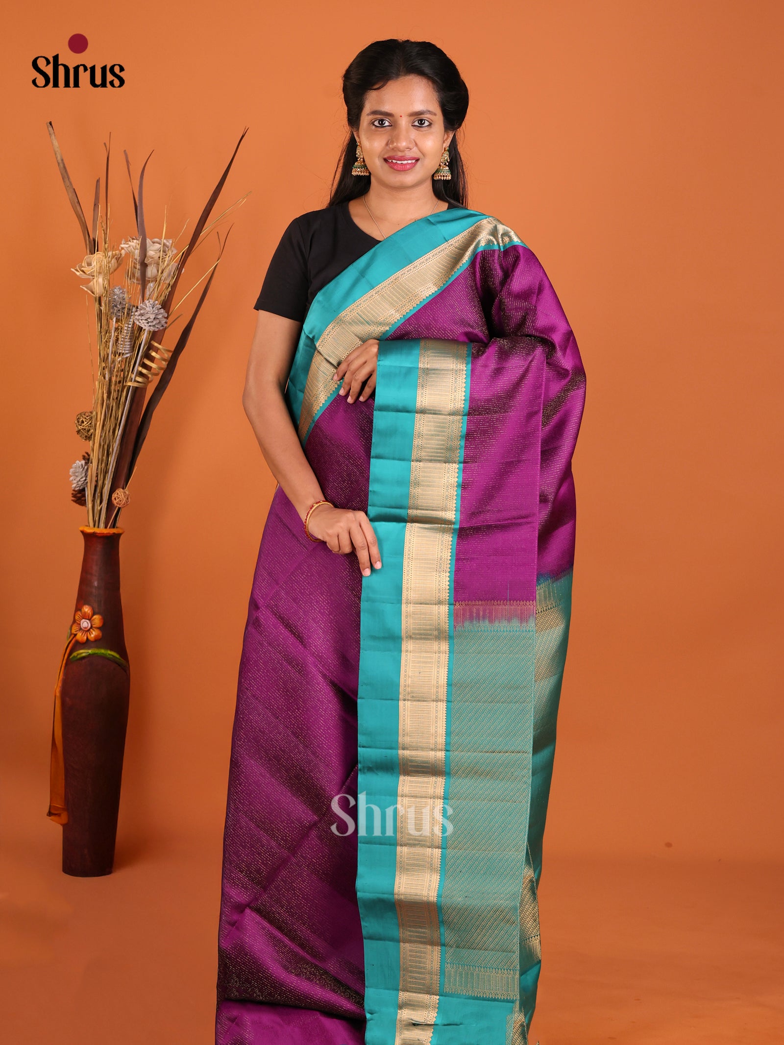 DIS06069 - Soft Silk (HR) Saree - Shop on Shrus.com