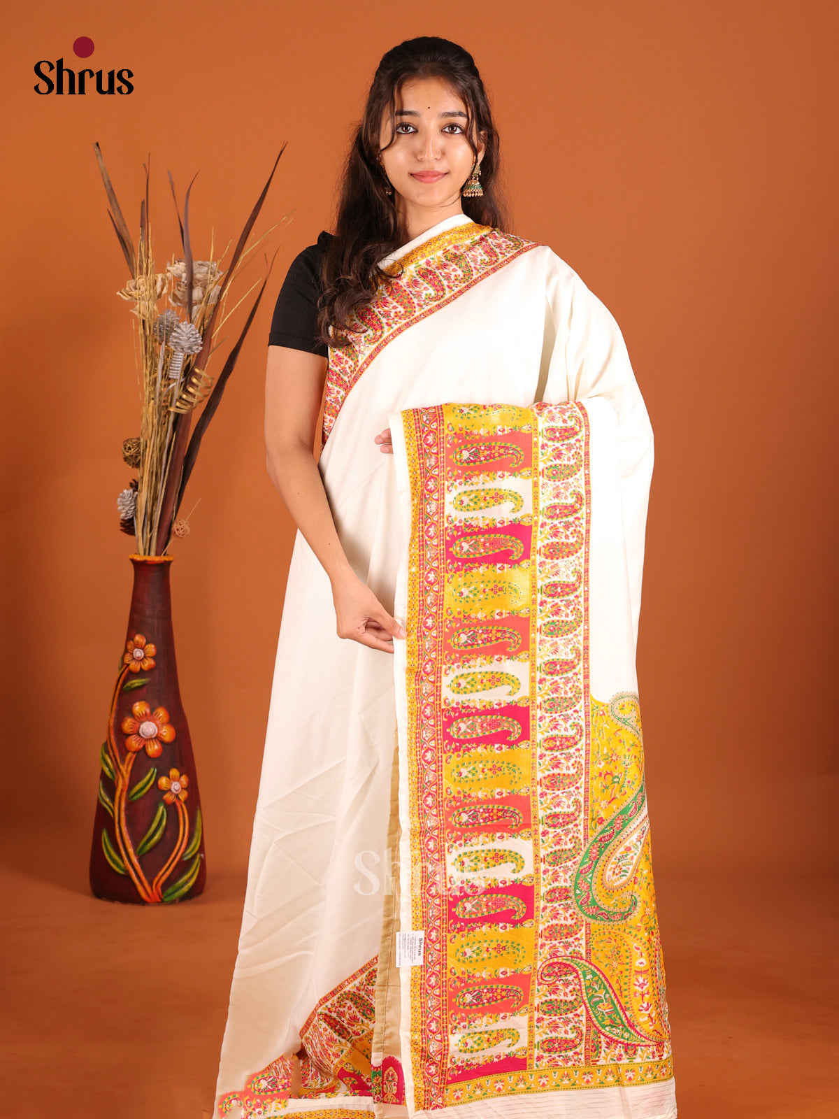DIS06085 - Pashmina Cotton Saree